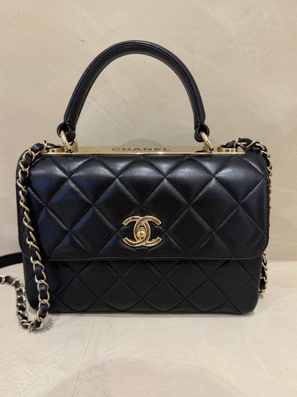 Chanel Trendy | Small | Black Lambskin | Gold Hardware | Excellent
