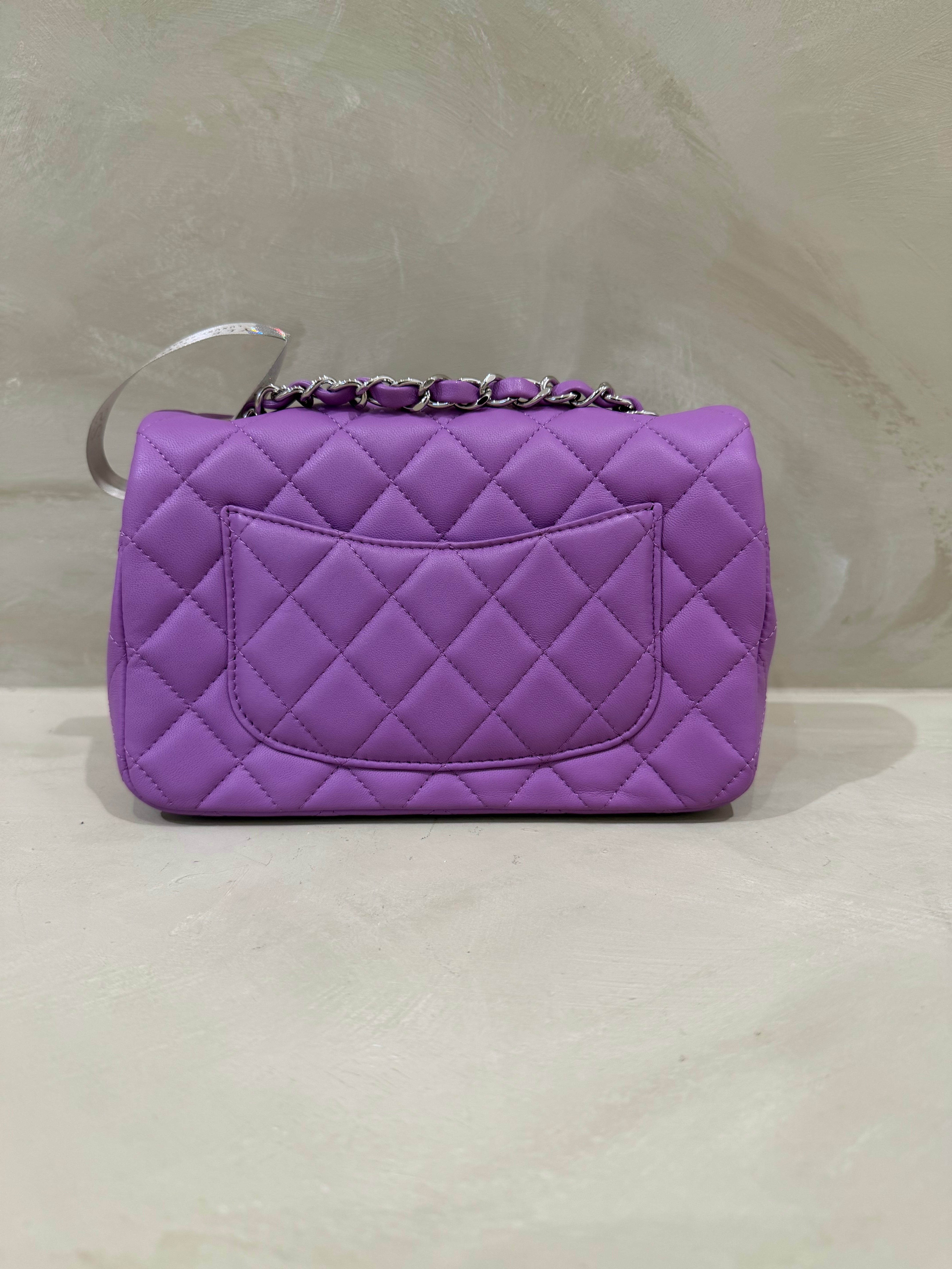 Chanel Mini Rectangle Classic Flap | Silver Hardware | Excellent