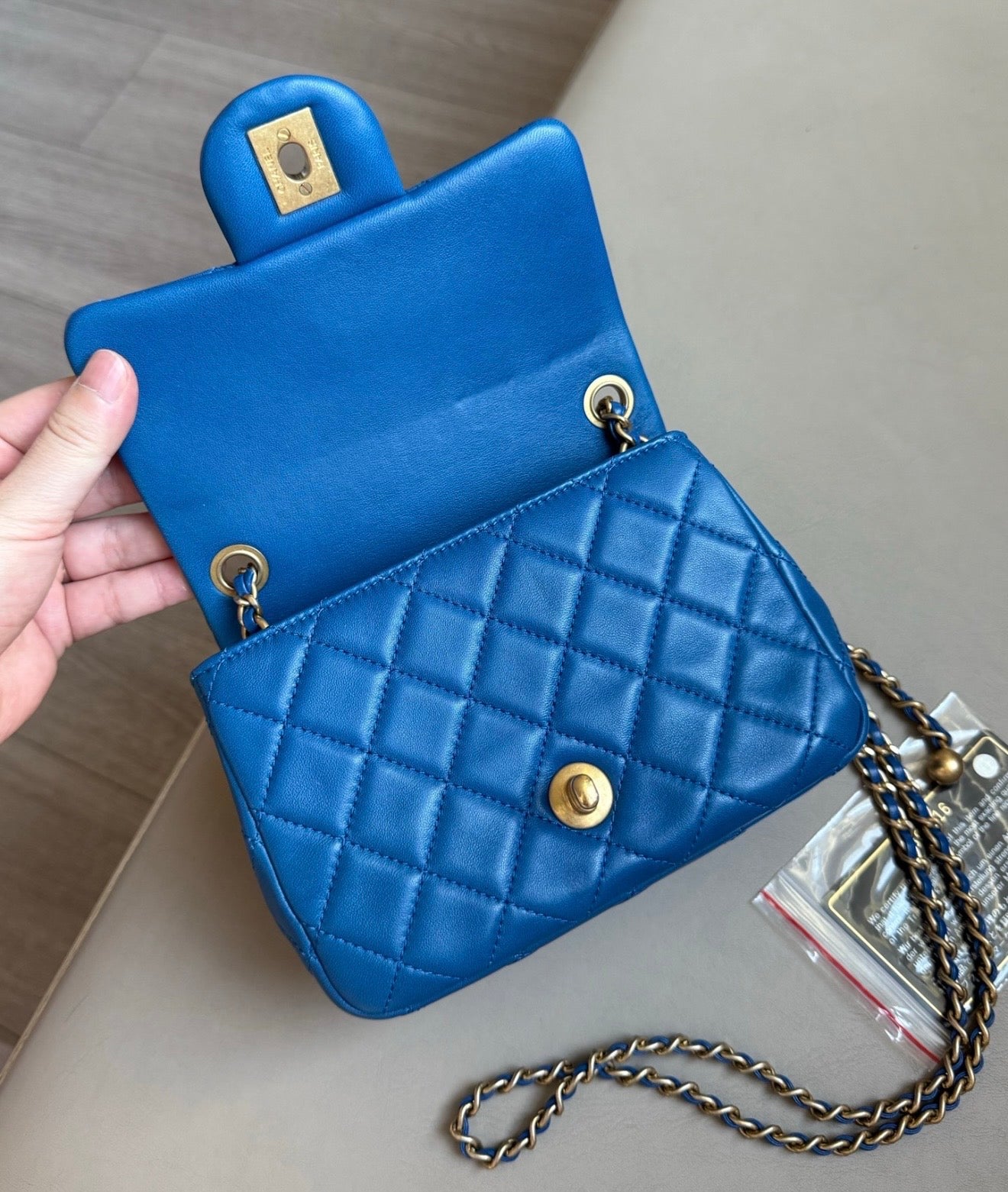 Chanel Blue Pearl Crush Mini Flap Bag