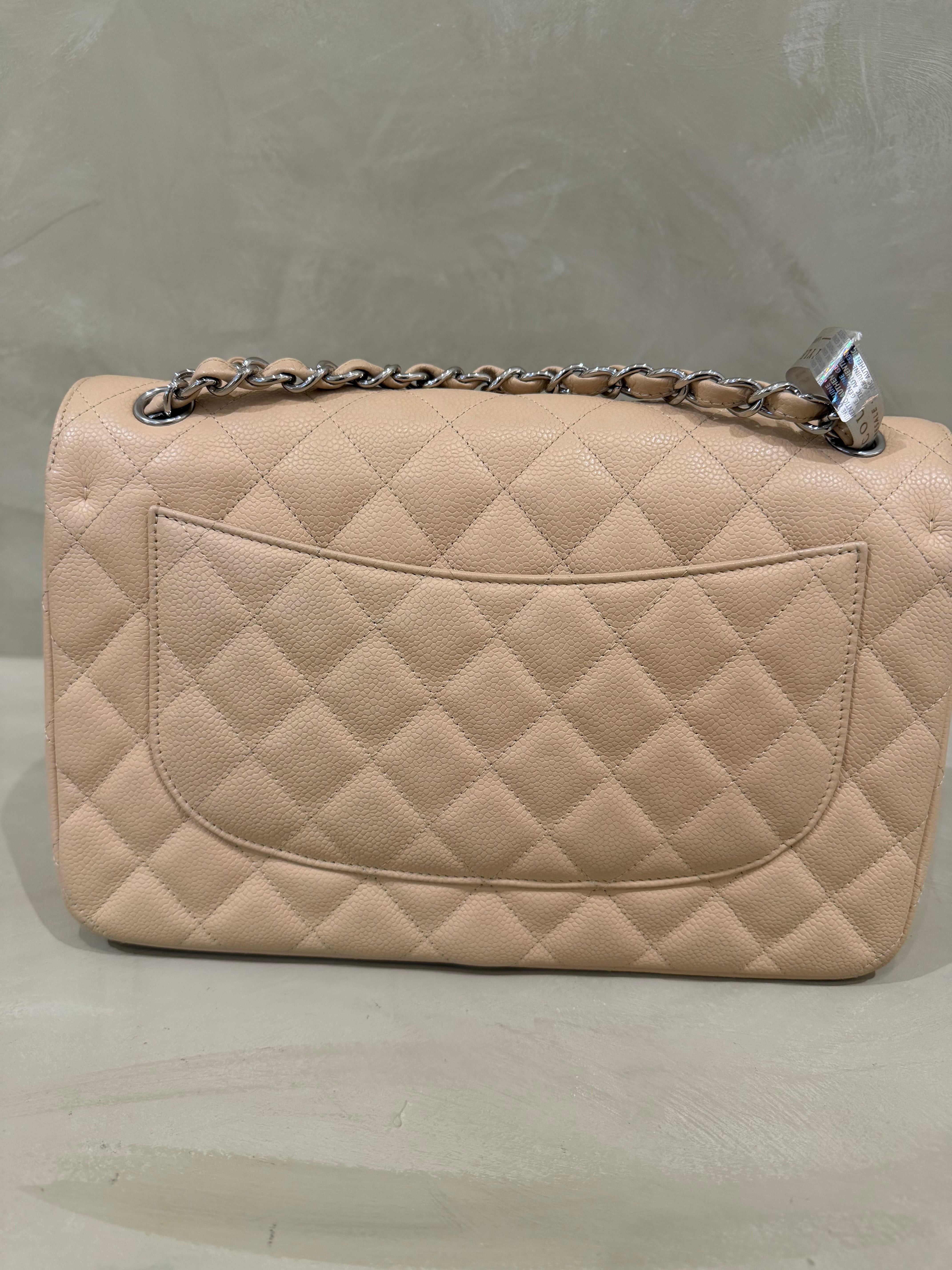 Chanel Classic Flap Jumbo Caviar Beige