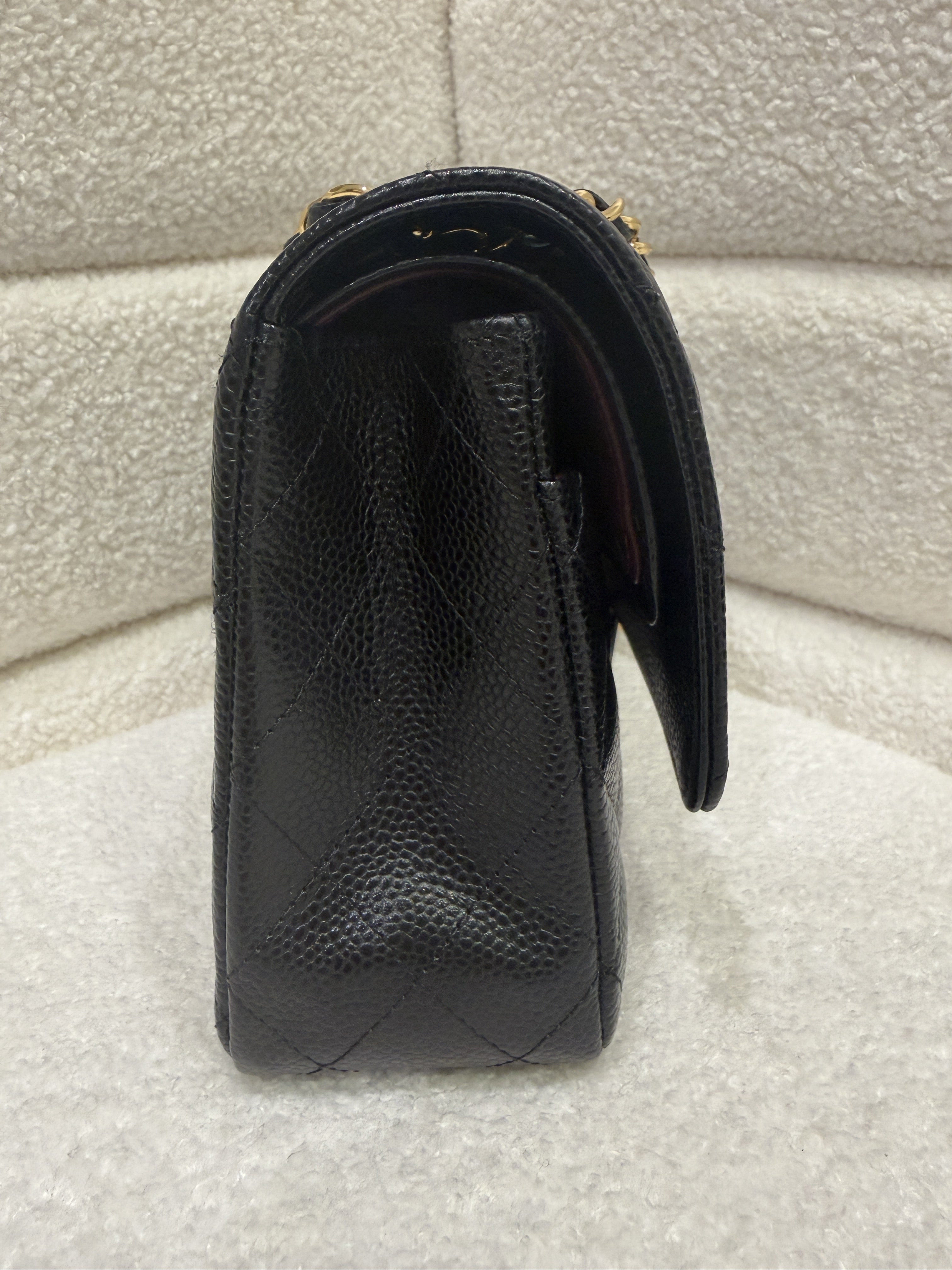 Chanel Medium Classic Flap Caviar Leather Full Set