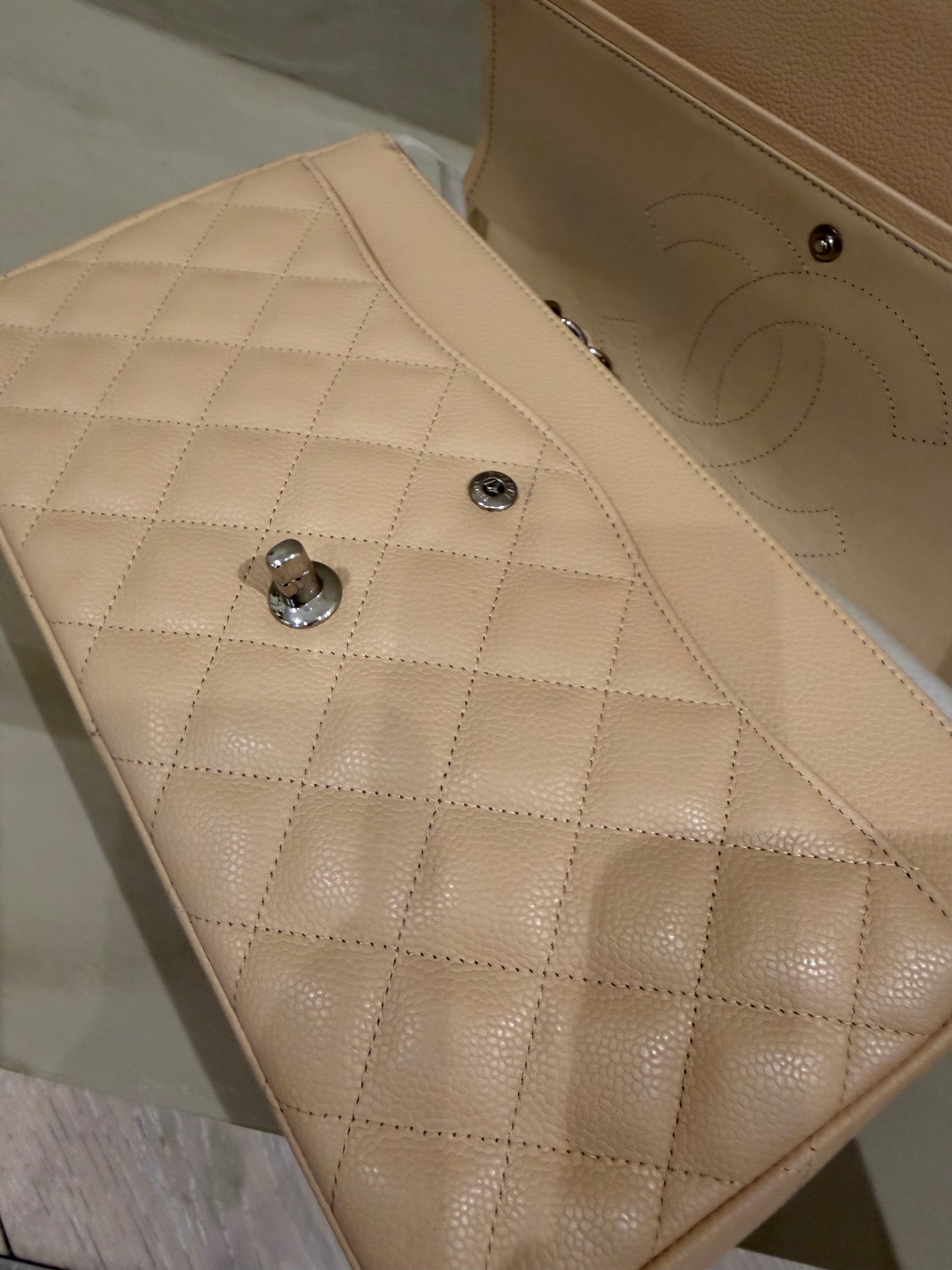 Chanel Classic Flap Jumbo Caviar Beige