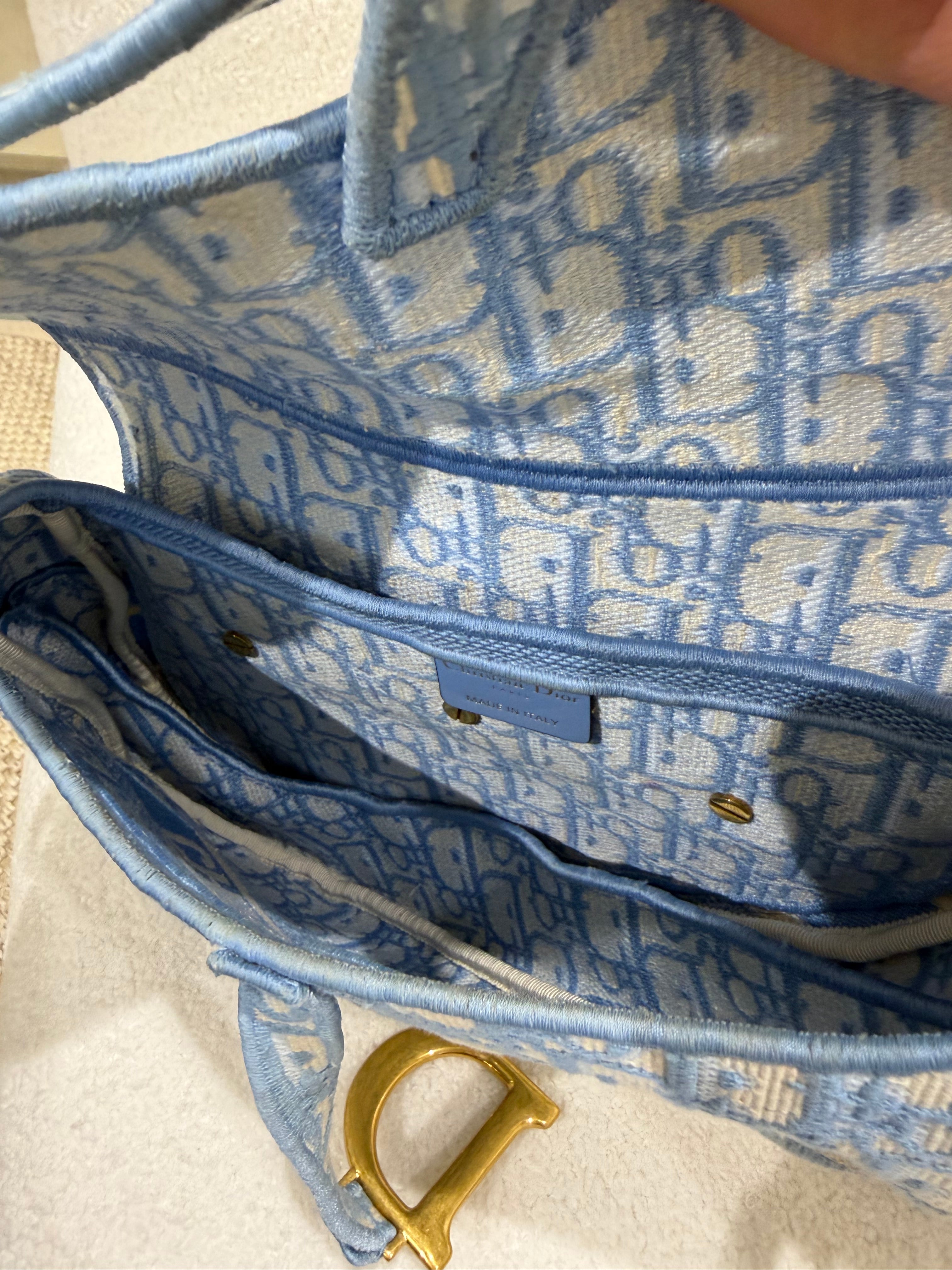 Dior Saddle Bag | Light Blue & Cream | Gold Hardware | Good condition