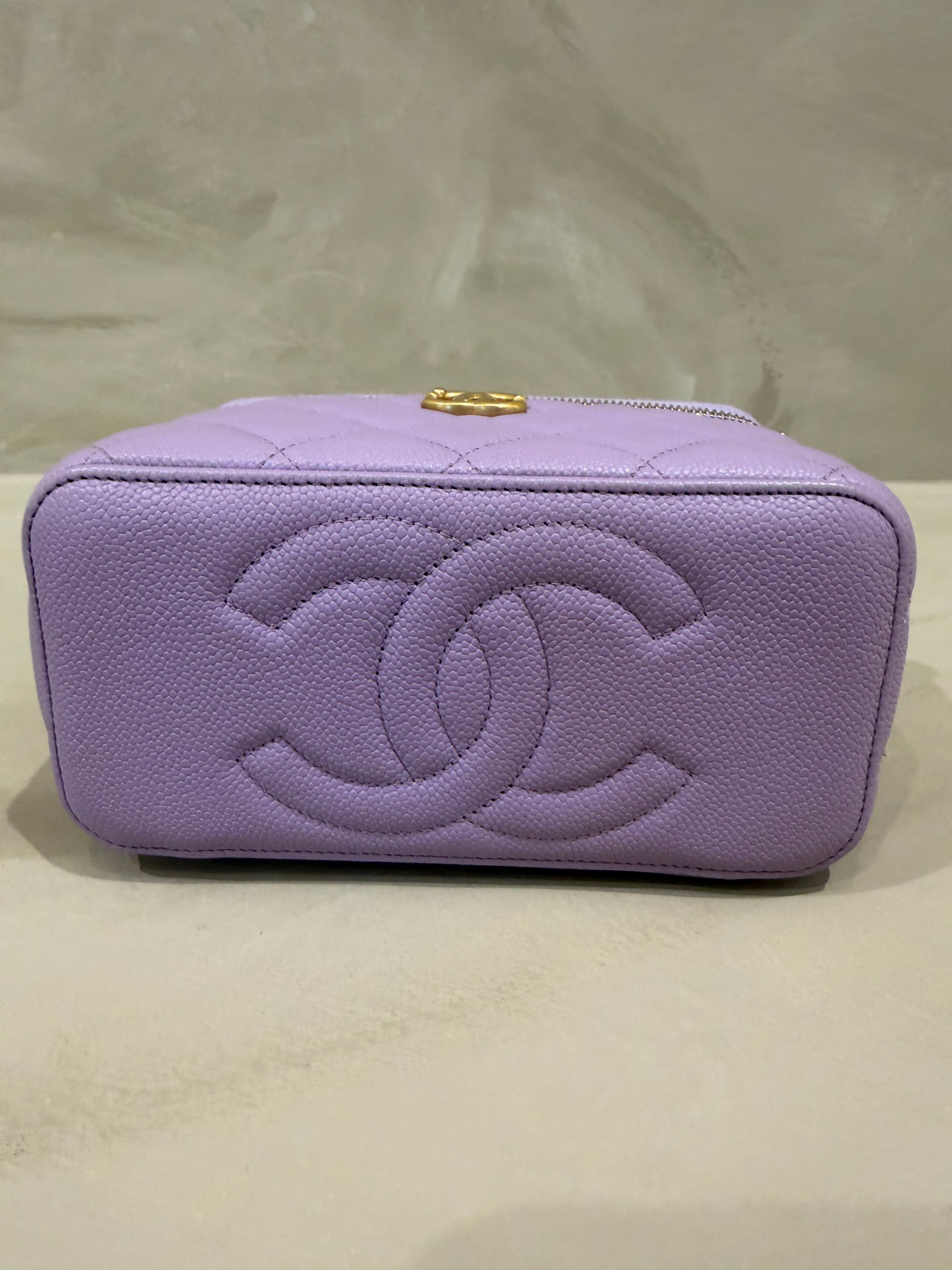 Chanel Purple heart vanity bag