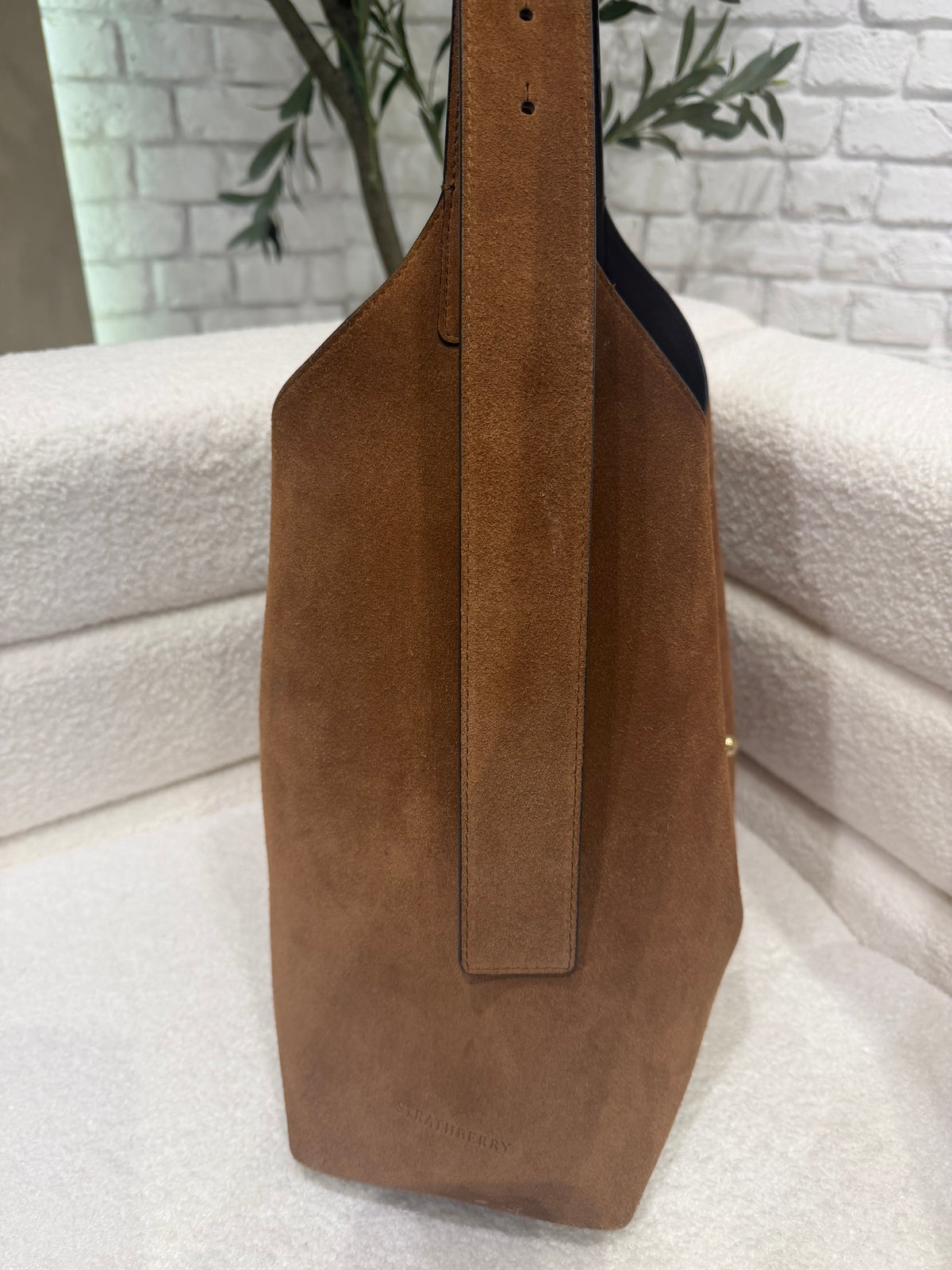 Strathberry Kite Tote | Maxi | Brown | Gold-Tone Hardware | Very Good