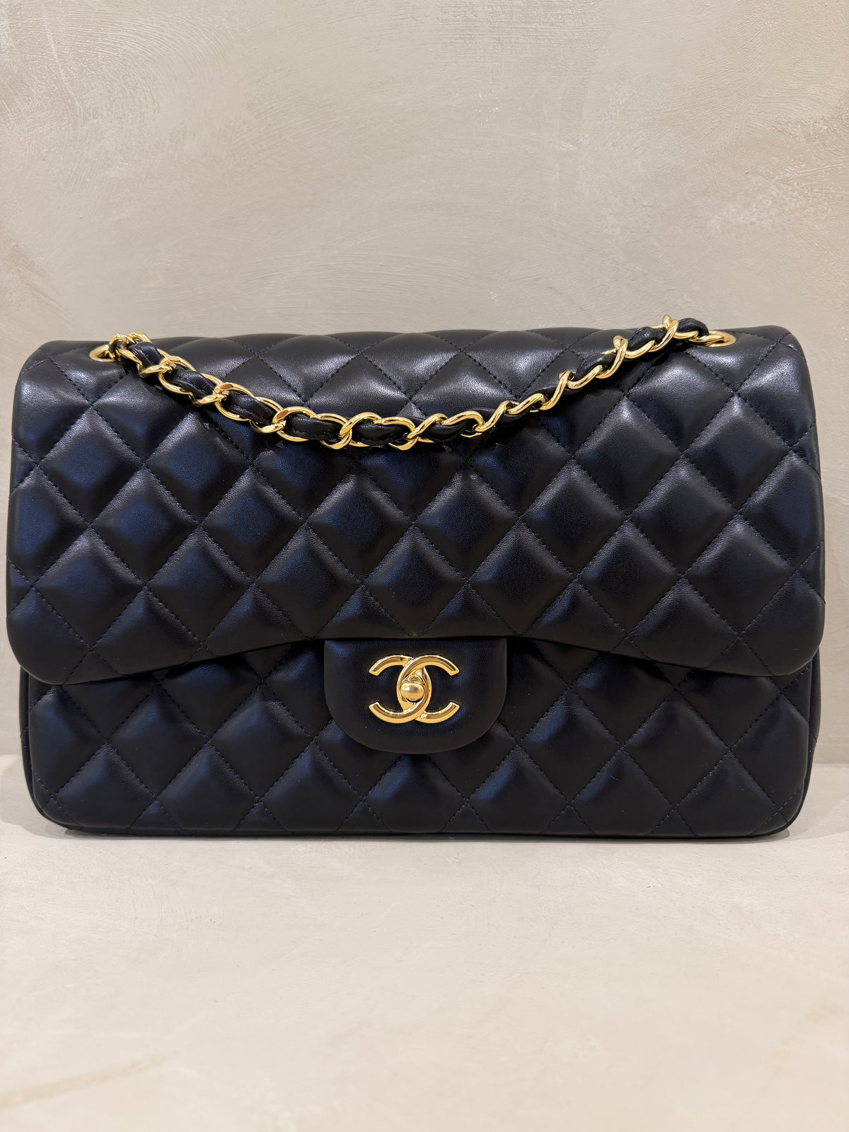 Chanel Jumbo Classic Flap Black Lambskin Gold Hardware | Series 20