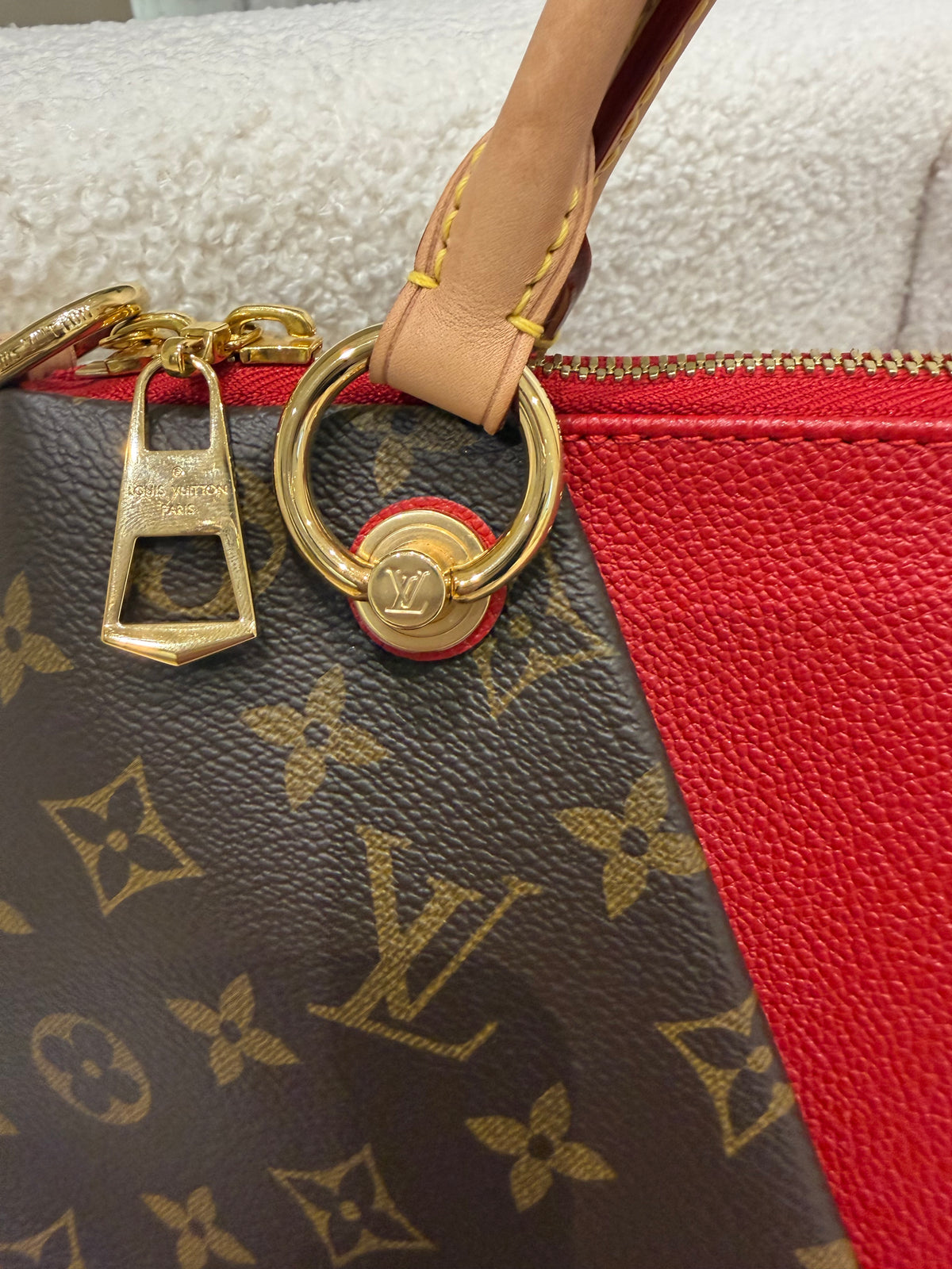 Louis Vuitton V Tote MM Monogram Red | Pre-Loved Designer Bag