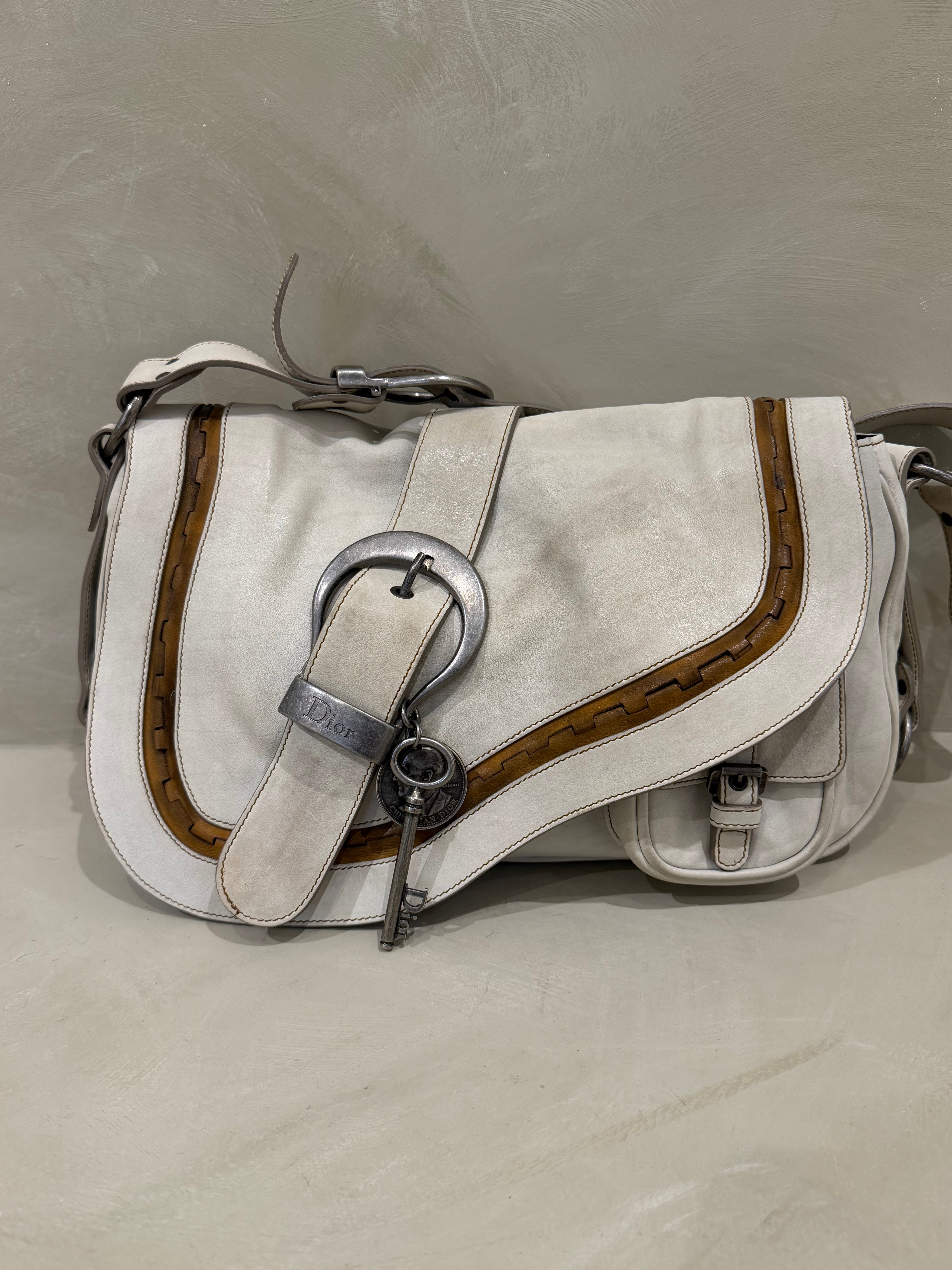 Dior Gaucho Saddle Bag – Cream – 2007