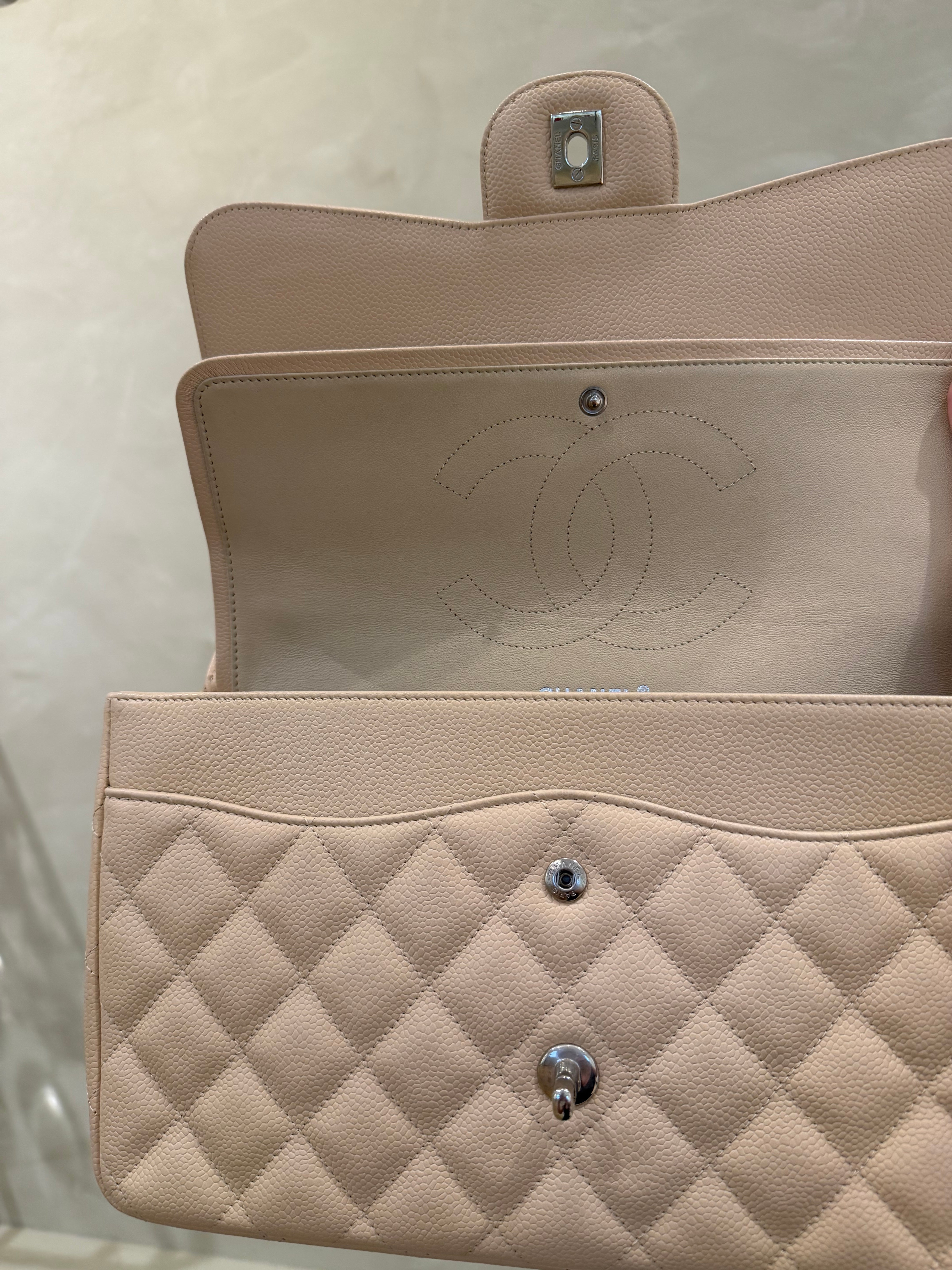 Chanel Classic Flap Jumbo Caviar Beige