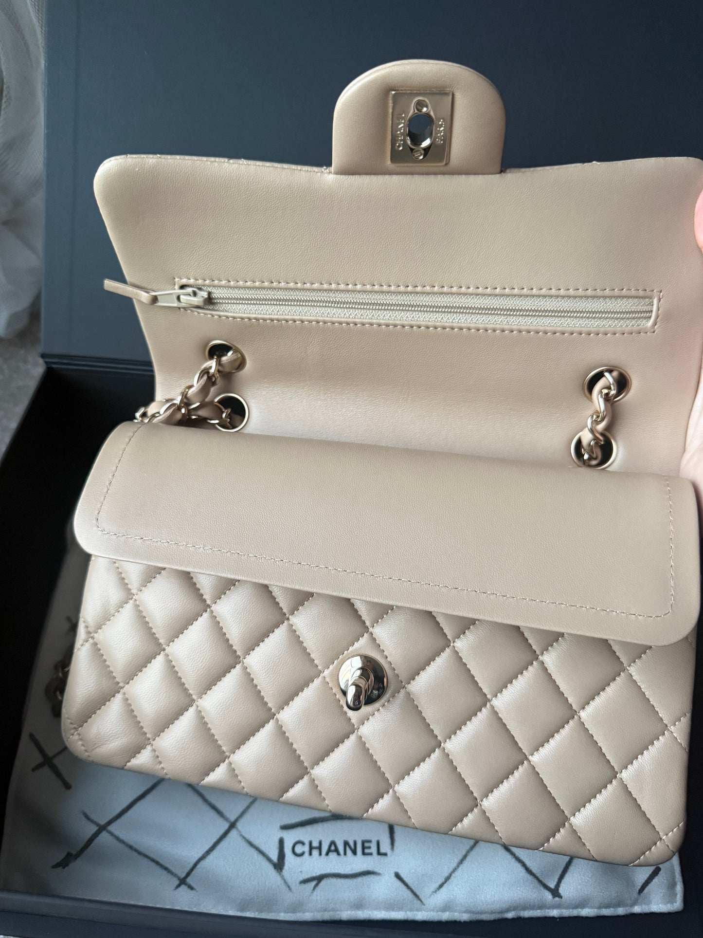 Chanel Small Classic Flap Beige