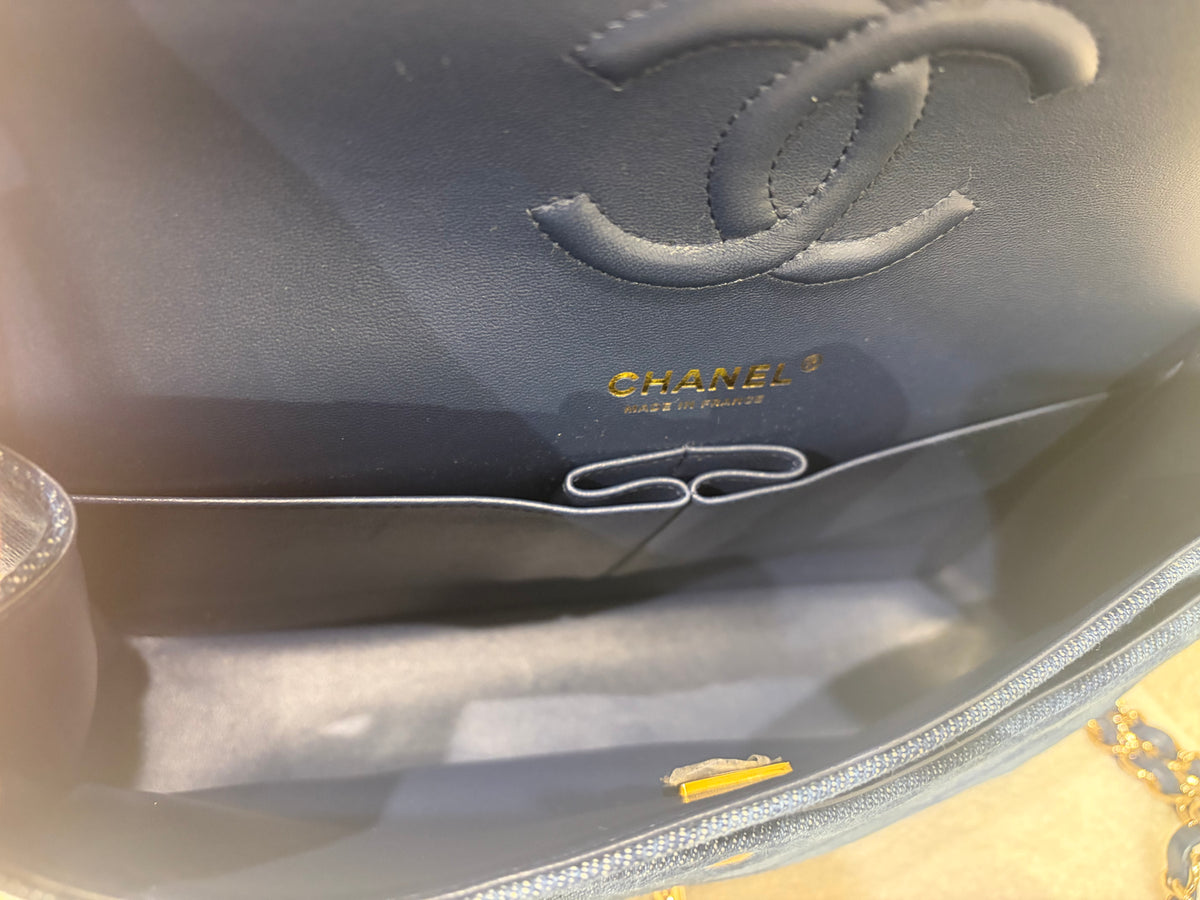 Chanel Classic Double Flap | Medium | Bleu Tromp L'oeil Denim | Champagne Gold-Tone Hardware | Unused