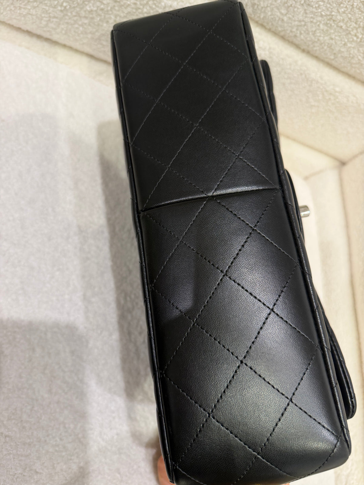 Chanel Classic Flap | Jumbo | Black Lambskin | Silver Hardware | Excellent