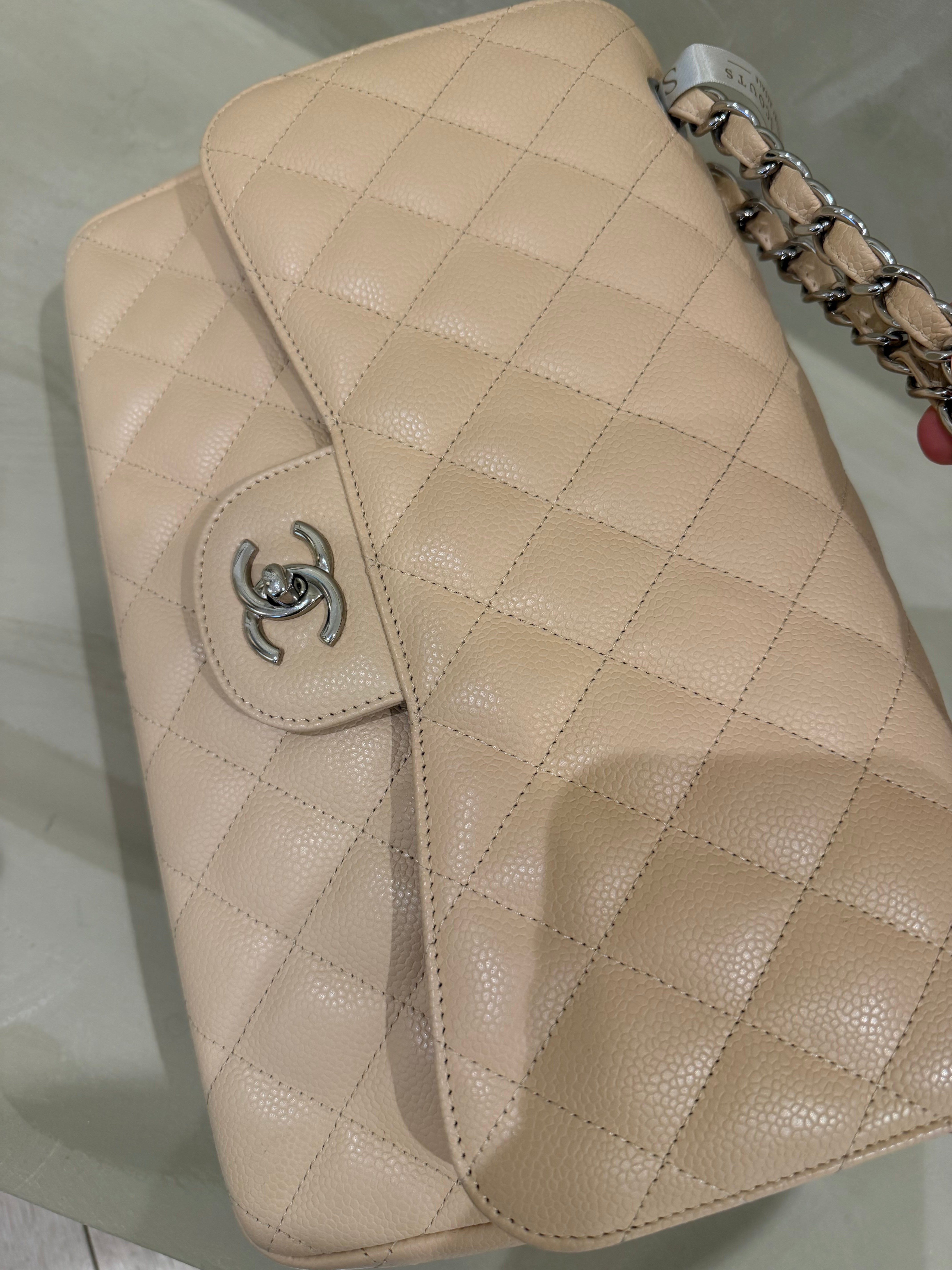 Chanel Classic Flap Jumbo Caviar Beige