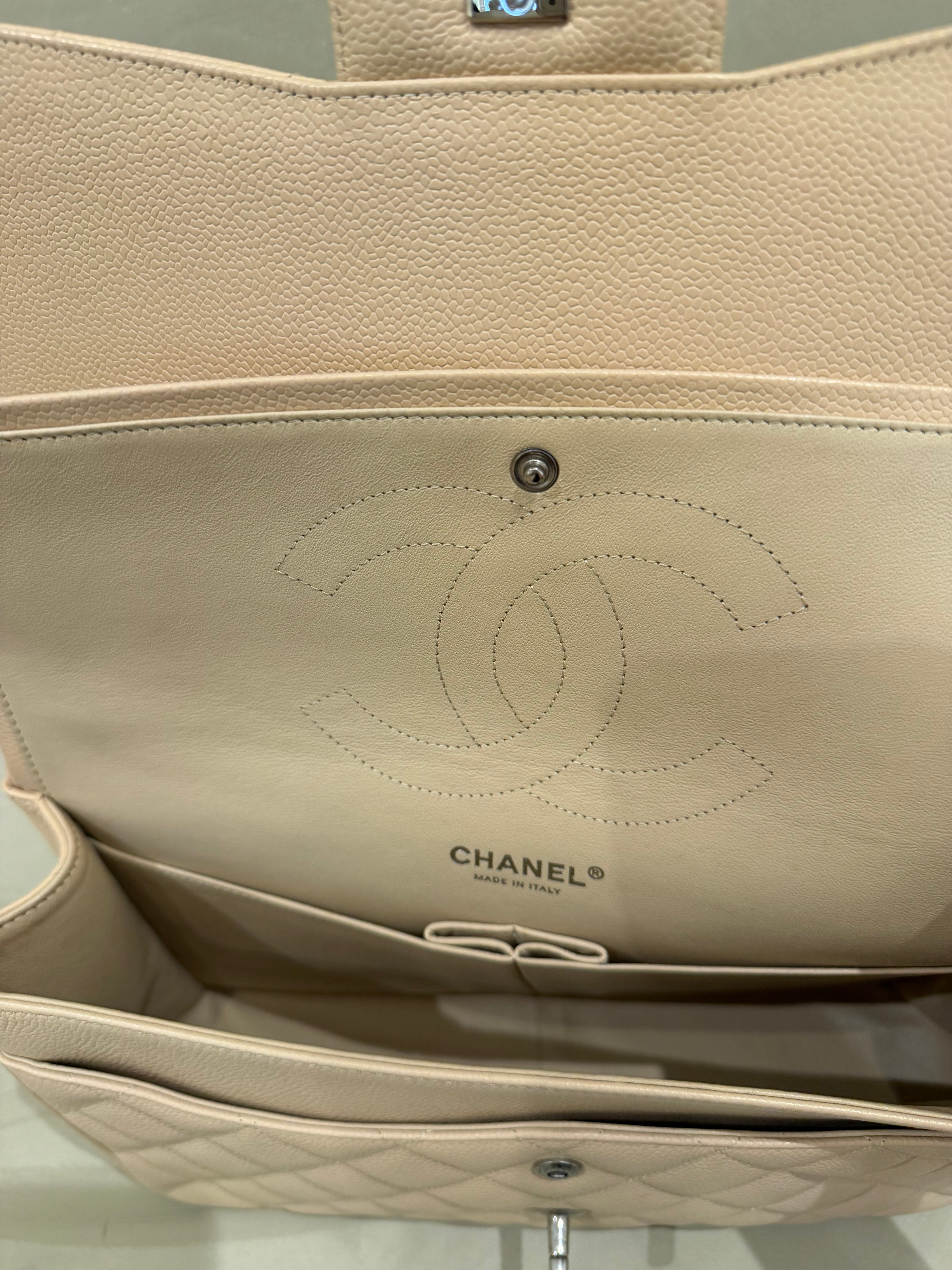 Chanel Classic Flap Jumbo Caviar Beige