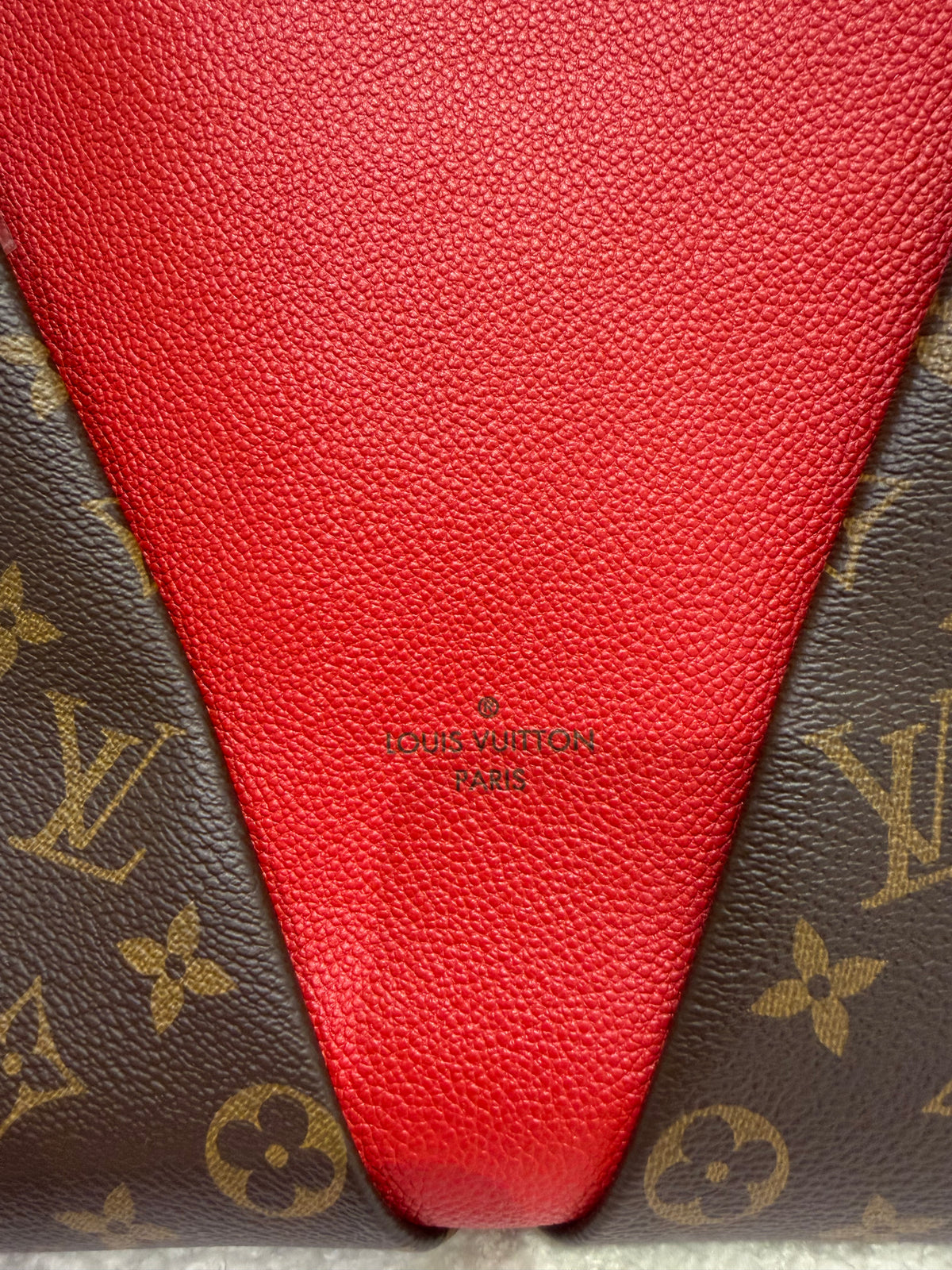 Louis Vuitton V Tote MM Monogram Red | Pre-Loved Designer Bag