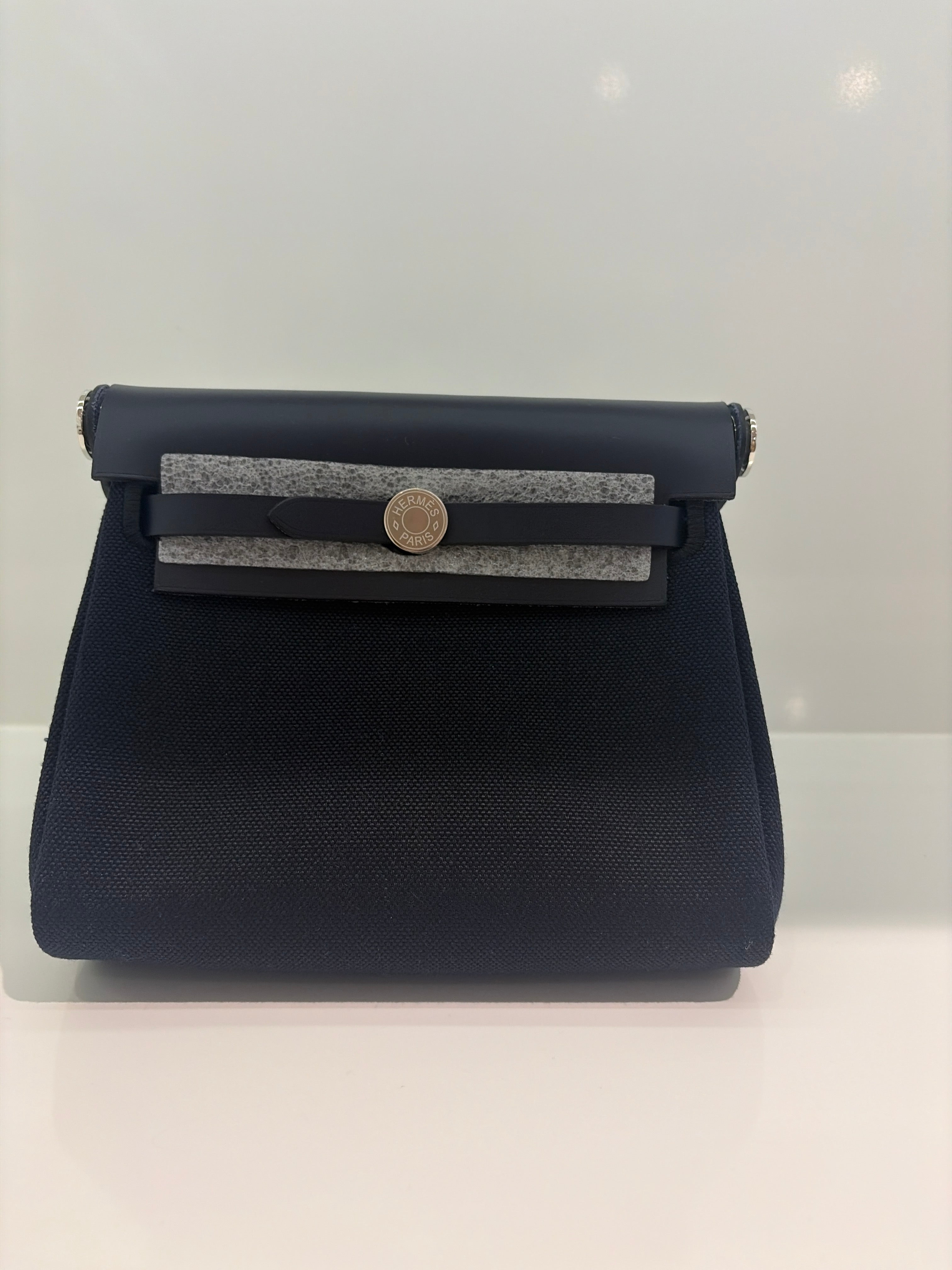 Hermes mini her bag navy blue luxury handbag