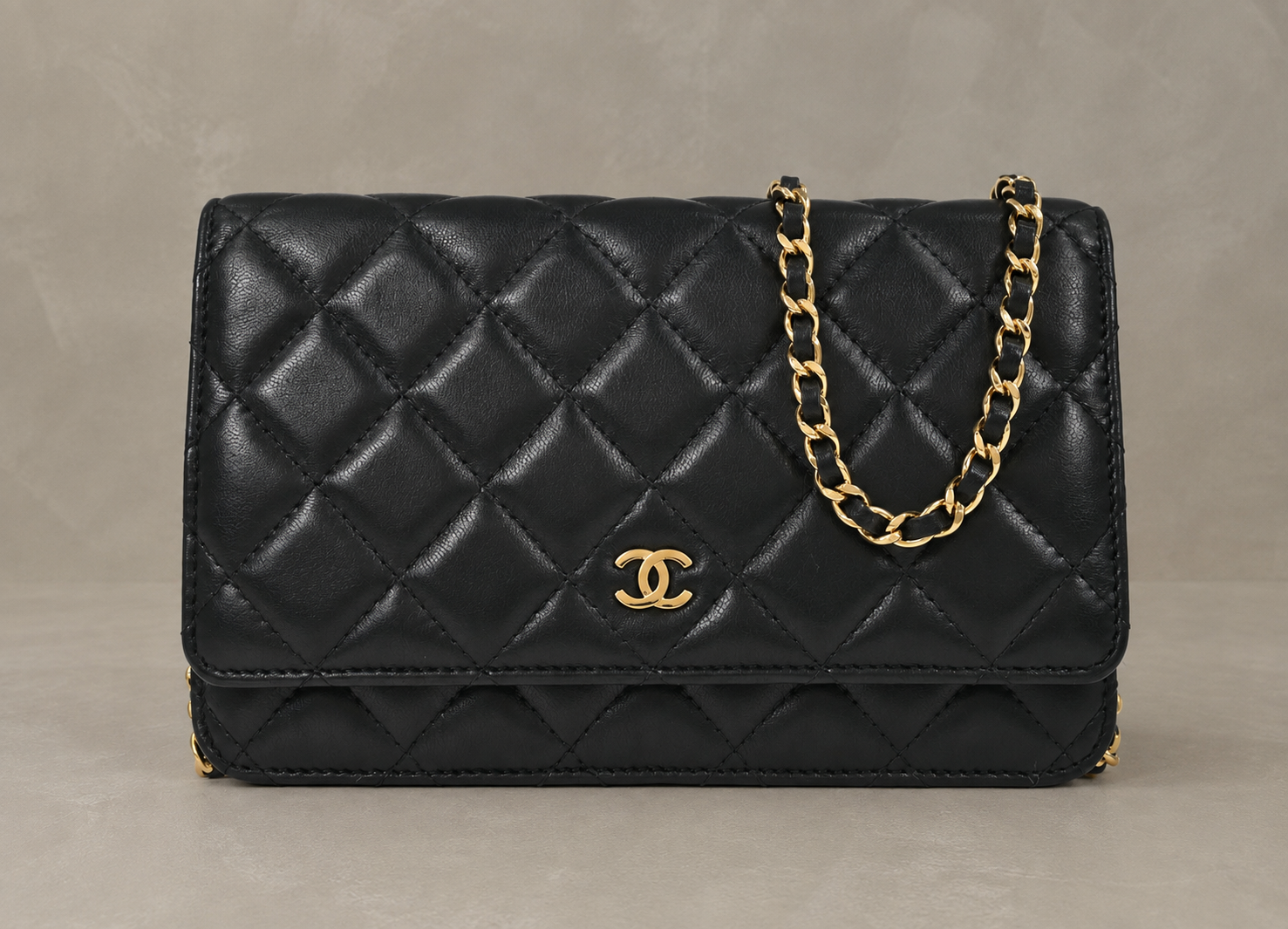 Chanel lambskin WOC microchipped