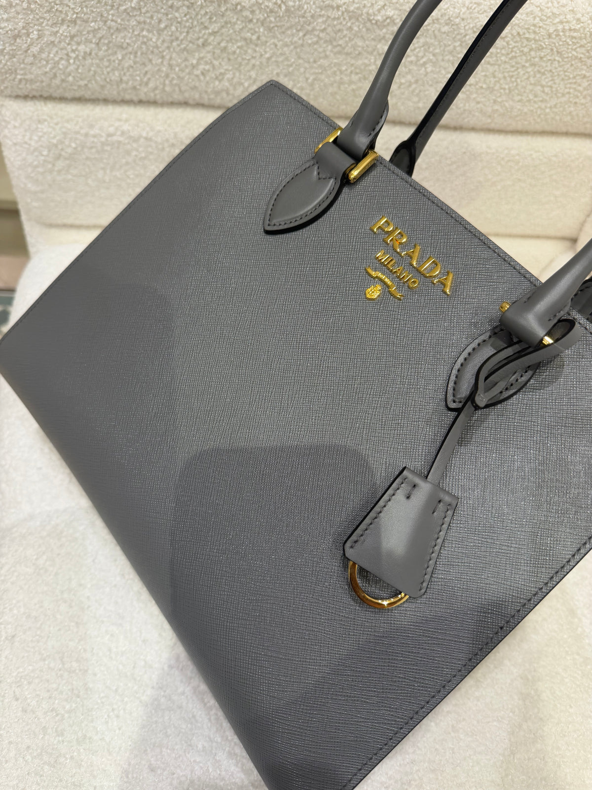 Prada Tote | Saffiano & Calf Leather / Marmo | Pristine