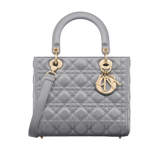 Dior Lady Dior Medium Bag Grey