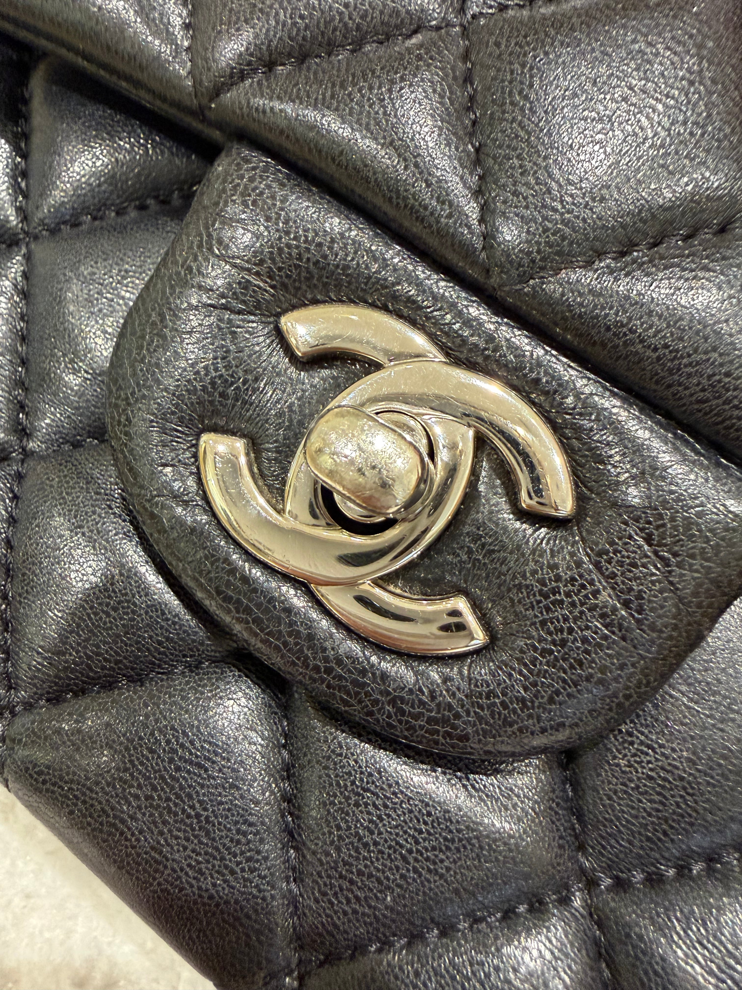 Chanel Lambskin Double Flap Bag – Silver Hardware-Good condition