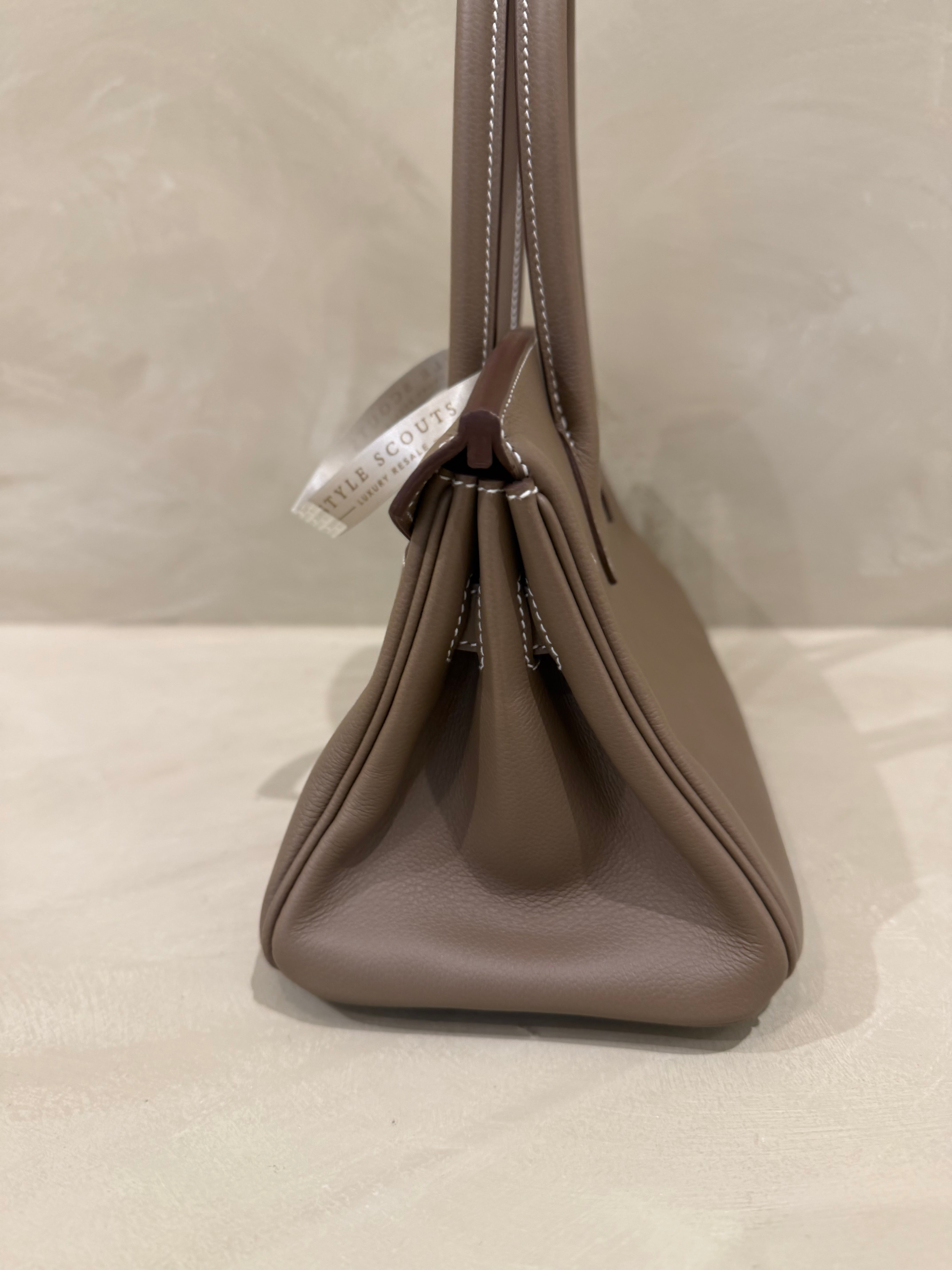 Hermes shoulder Birkin Etoupe