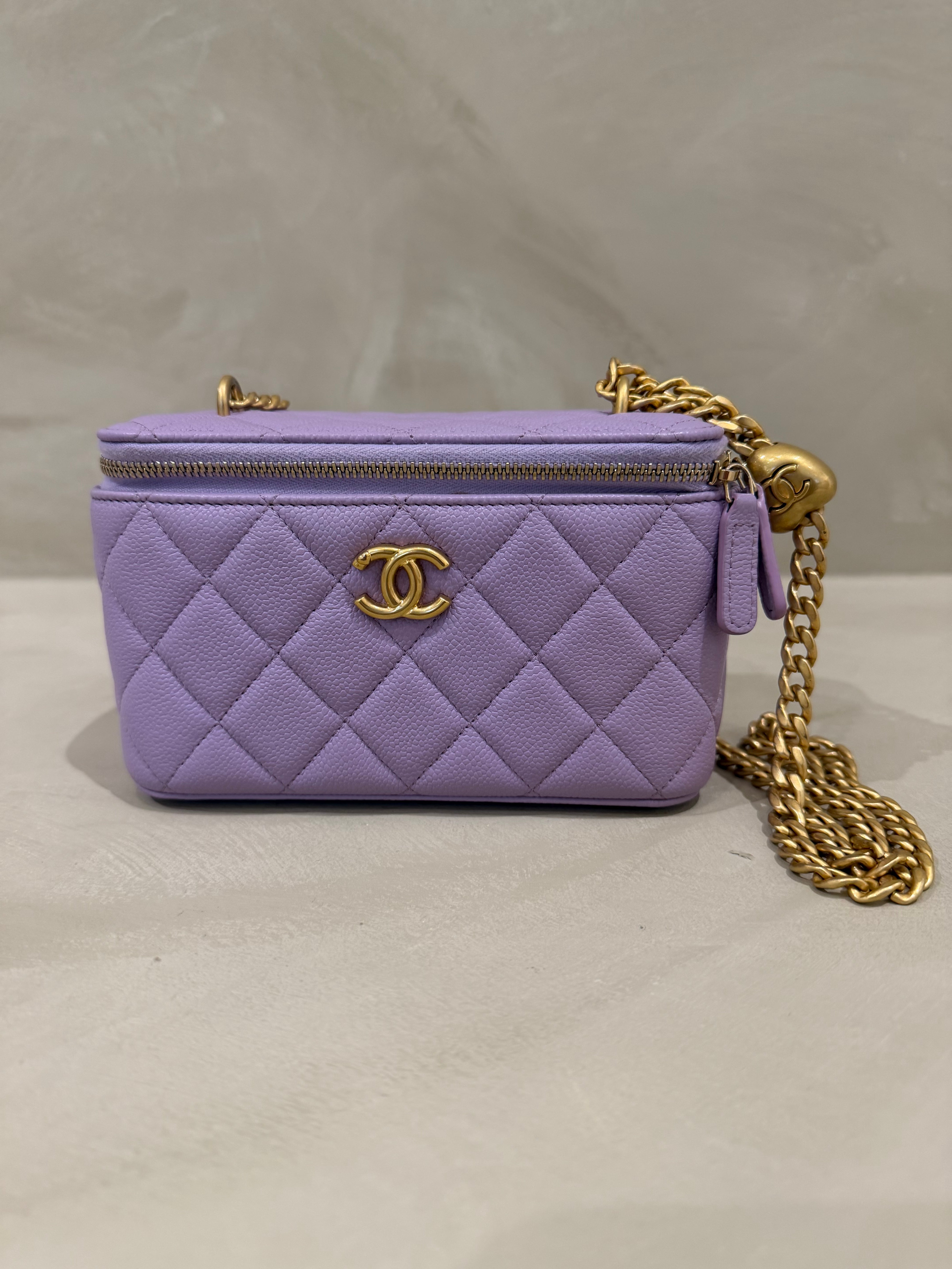 Chanel Purple heart vanity bag