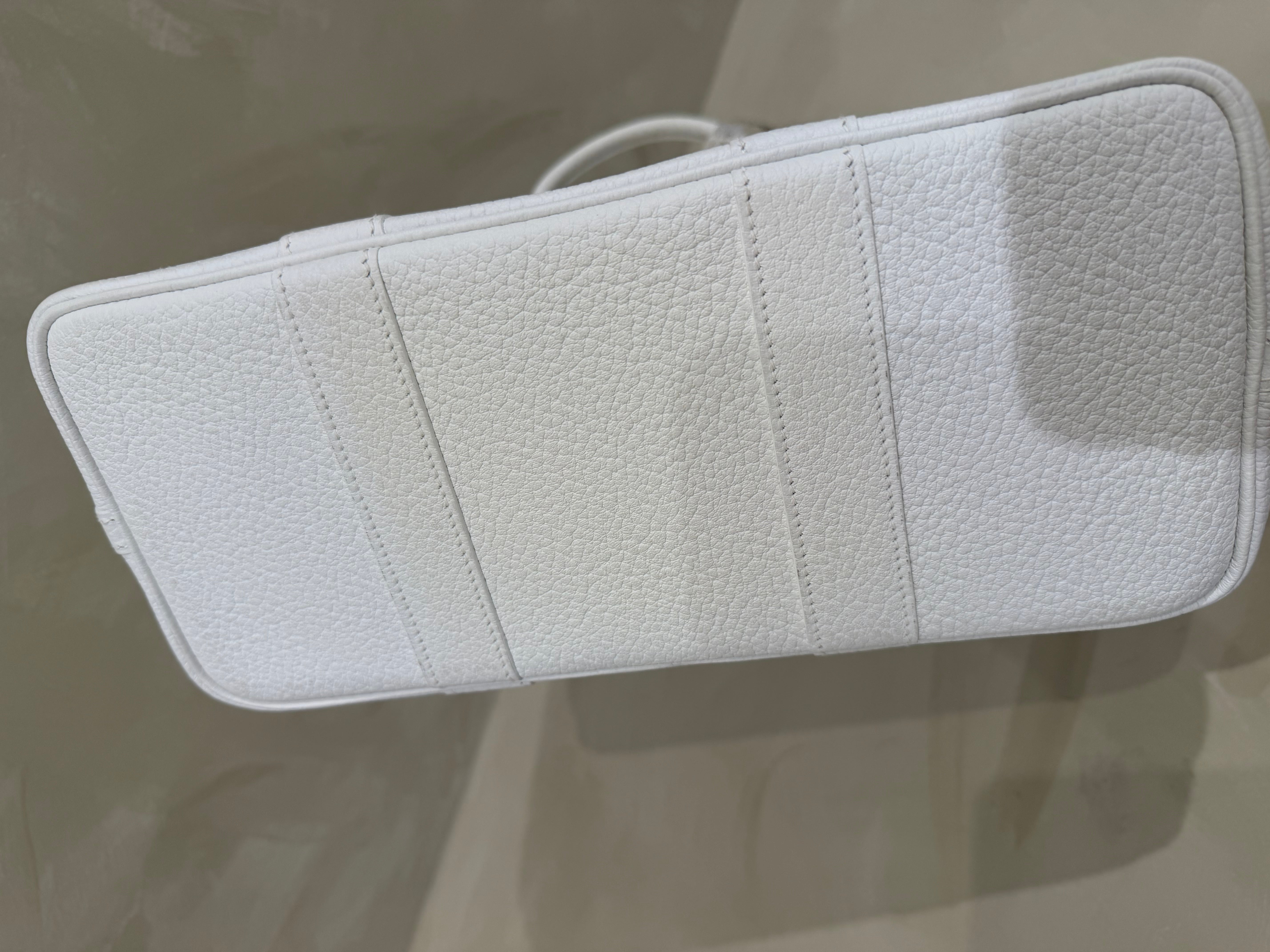Hermès Garden Party Jaune Borgeon/White Canvas and Leather — Pre-Owned