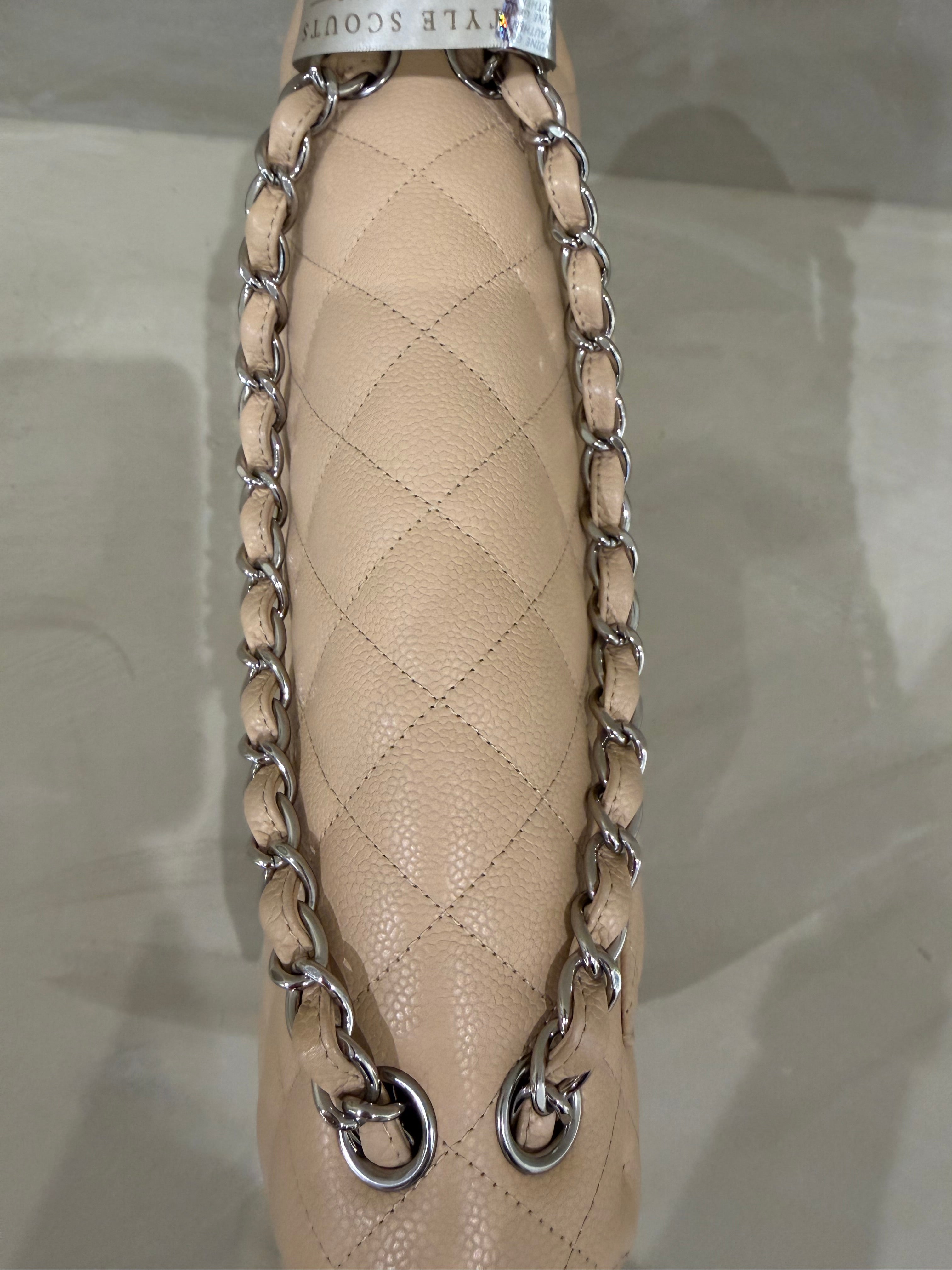 Chanel Classic Flap Jumbo Caviar Beige