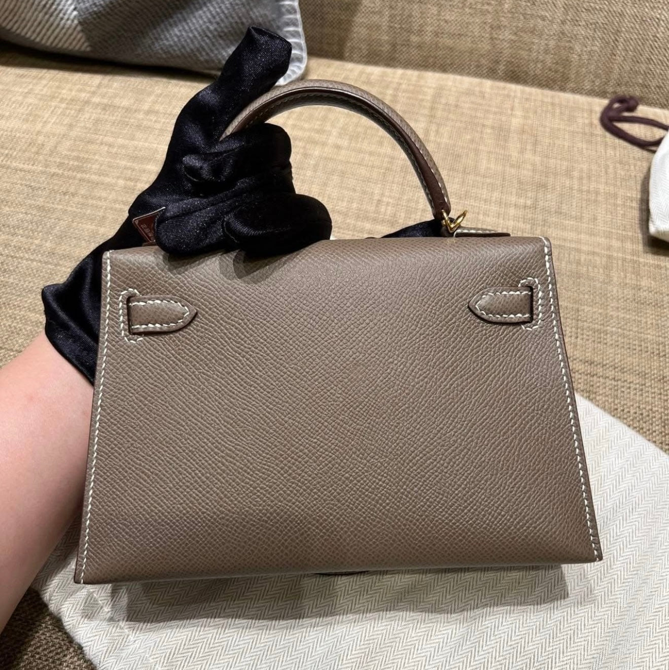 Hermes Mini Kelly Etoupe