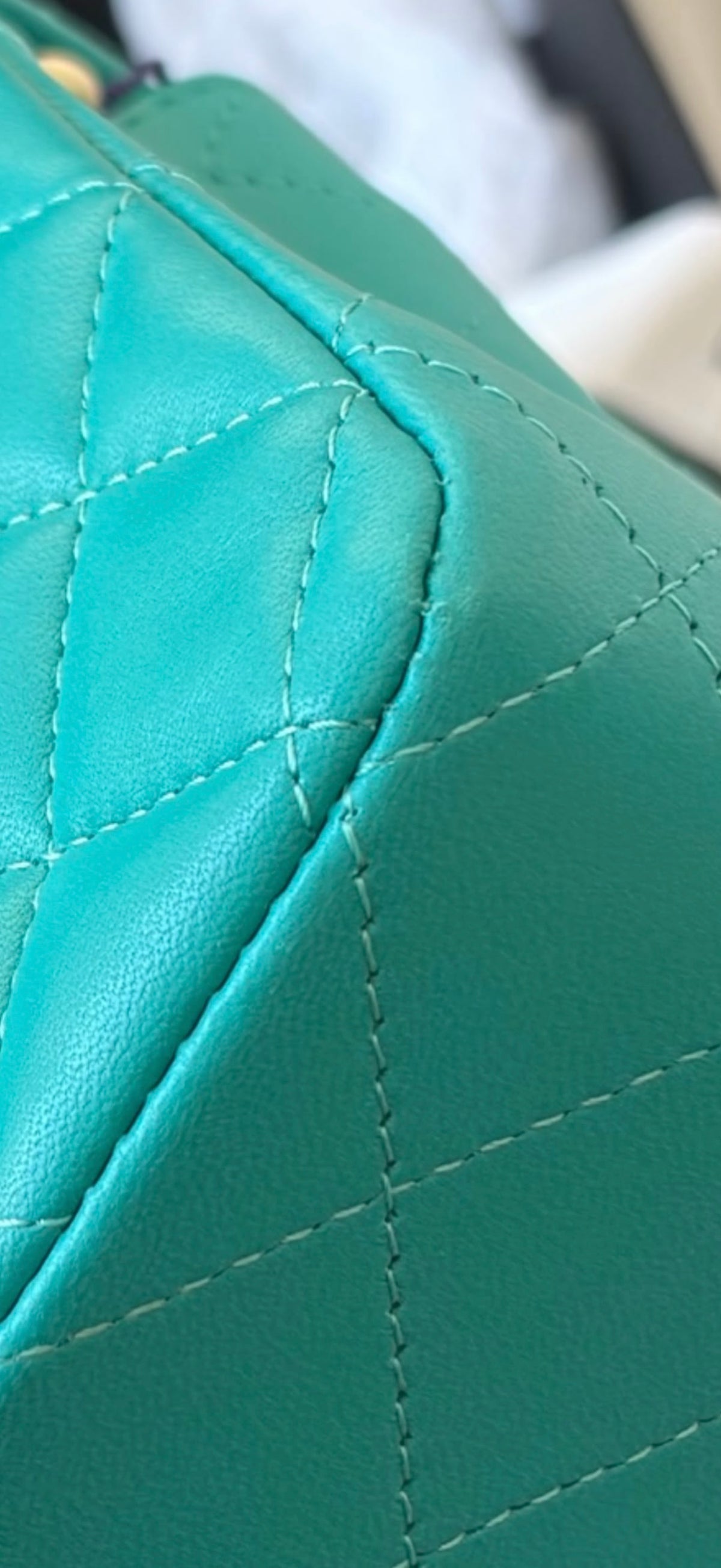Chanel Classic Flap | Turquoise/Teal Lambskin | Gold Hardware | Very Good