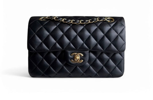Chanel small Classic flap black lambskin
