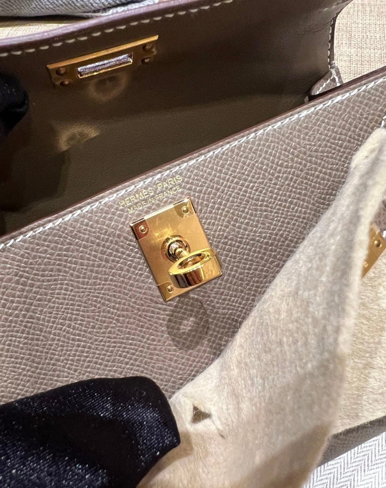 Hermes Mini Kelly Etoupe