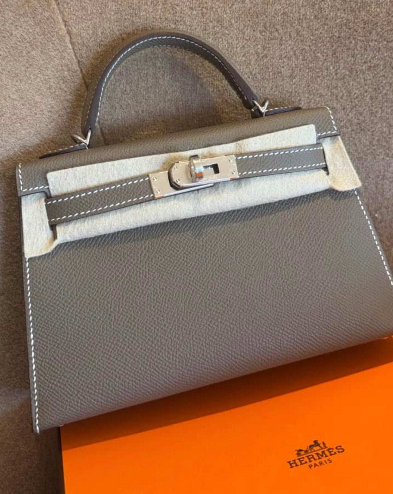 Hermes Mini Kelly Etoupe