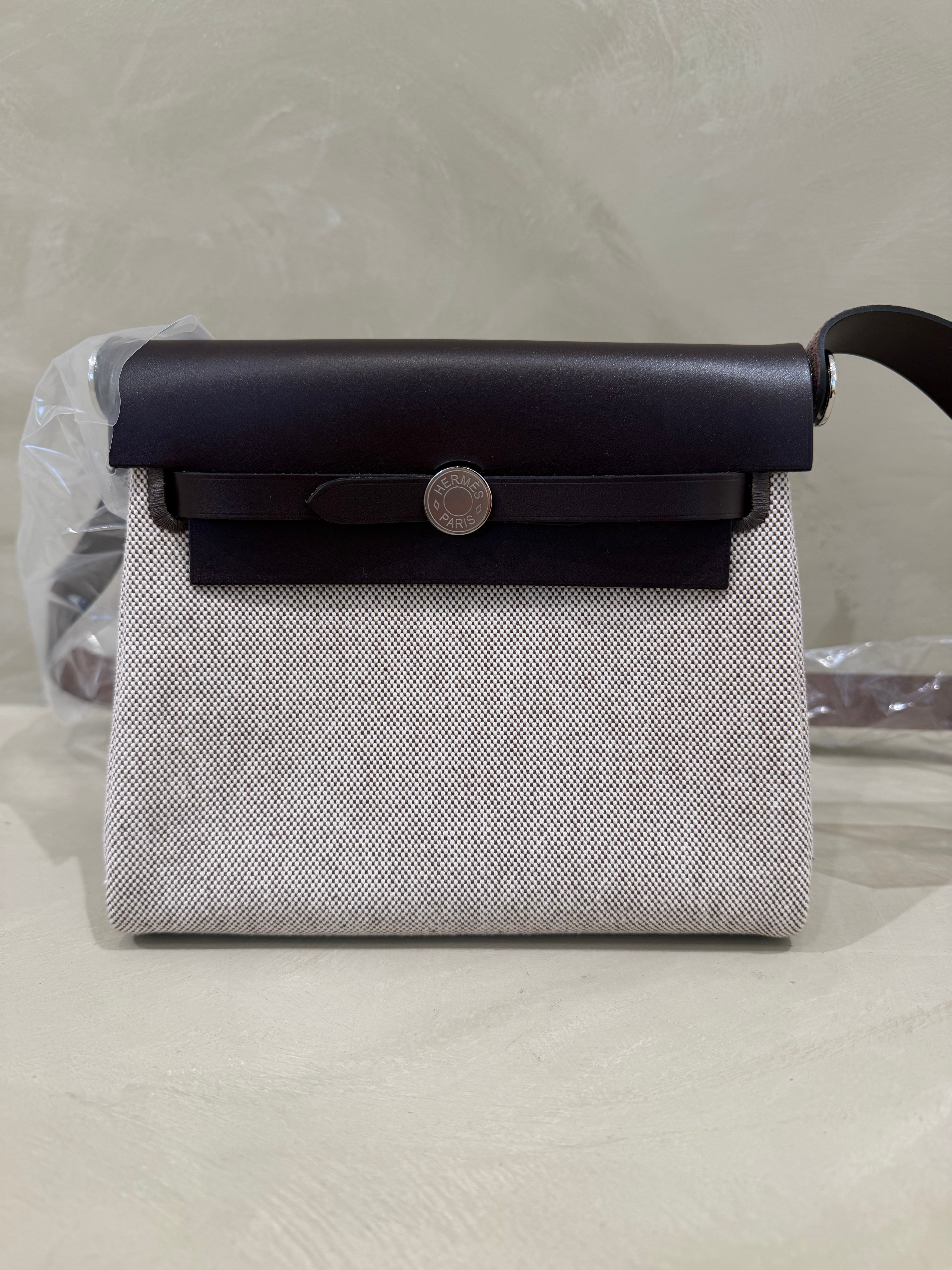 Hermès Mini Herbag 20 Ecru/Terre/Ebene | Palladium Hardware | Unused