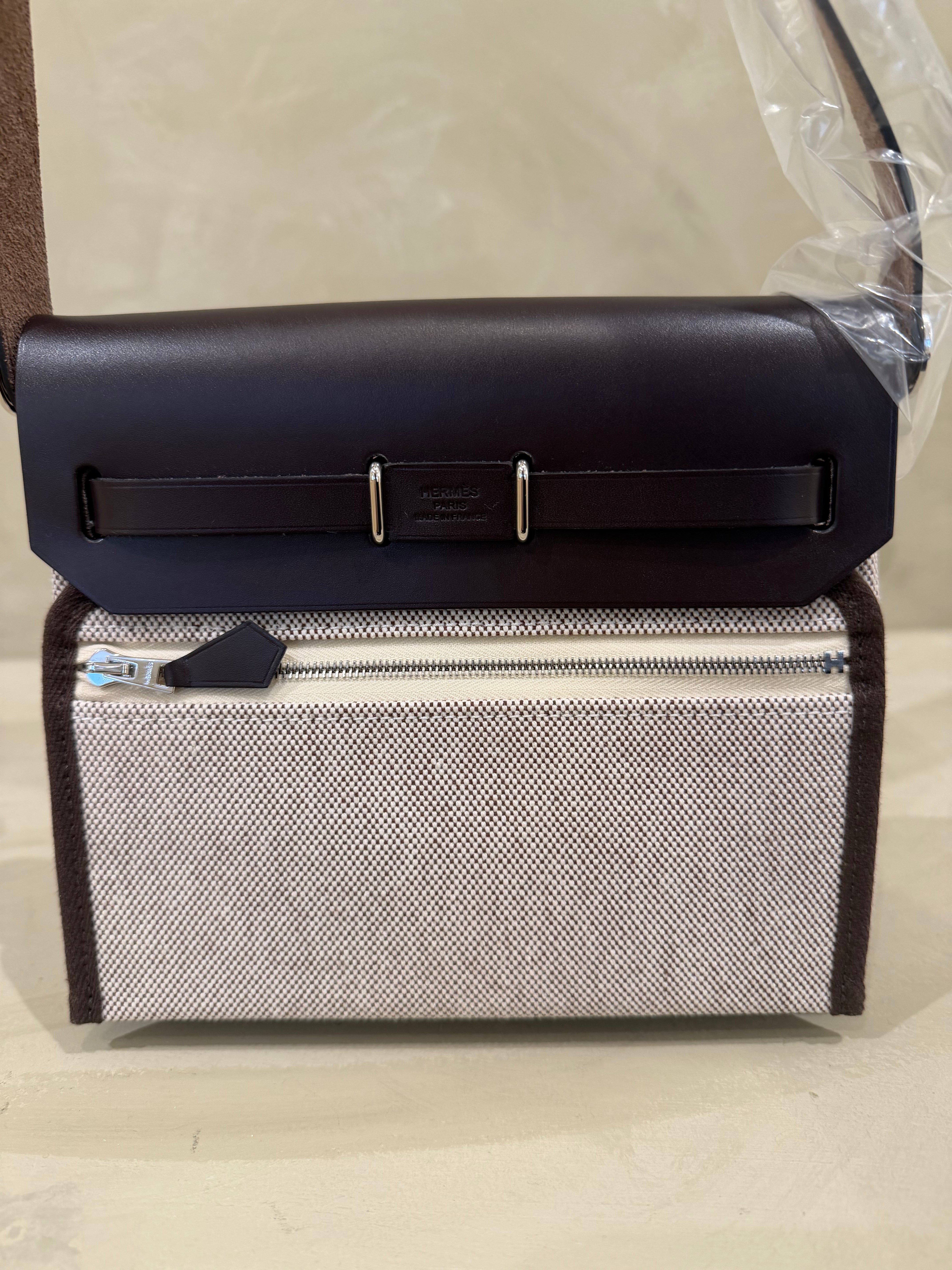 Hermès Mini Herbag 20 Ecru/Terre/Ebene | Palladium Hardware | Unused