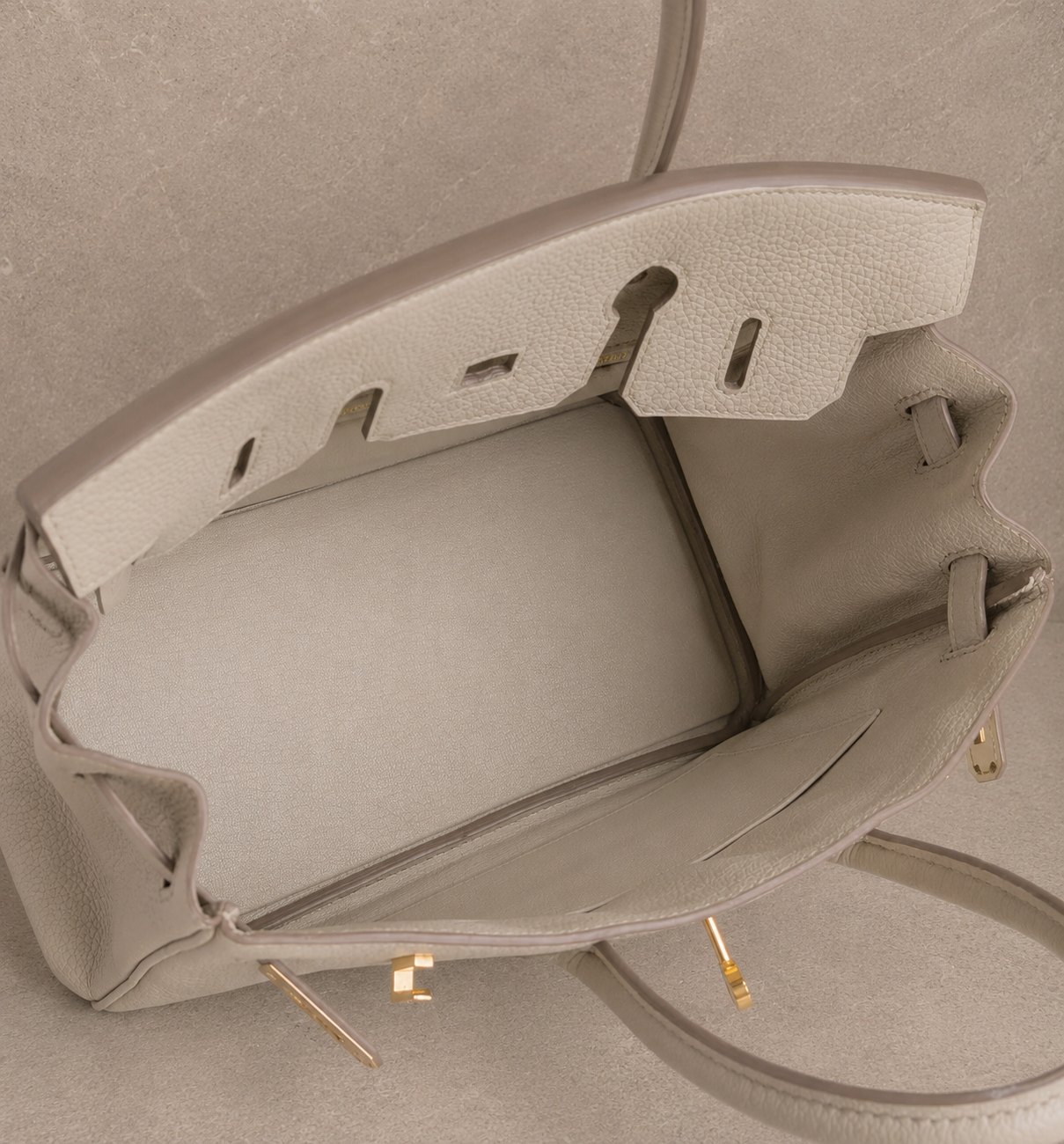 Hermes Birkin 25 Beton Togo Leather Bag