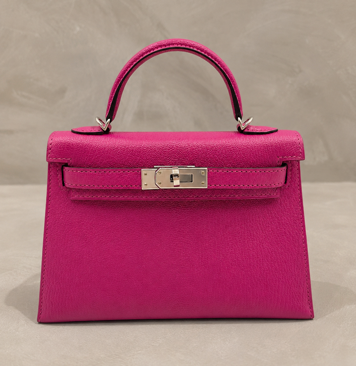Hermes Mini Kelly Rose Pourpre