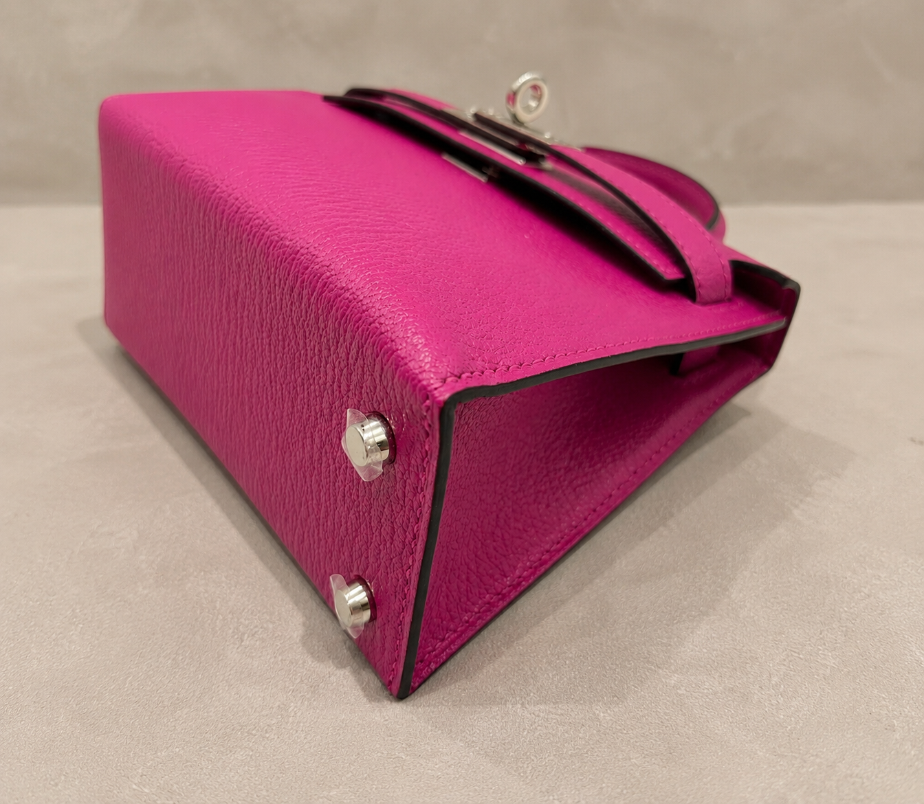 Hermes Mini Kelly Rose Pourpre