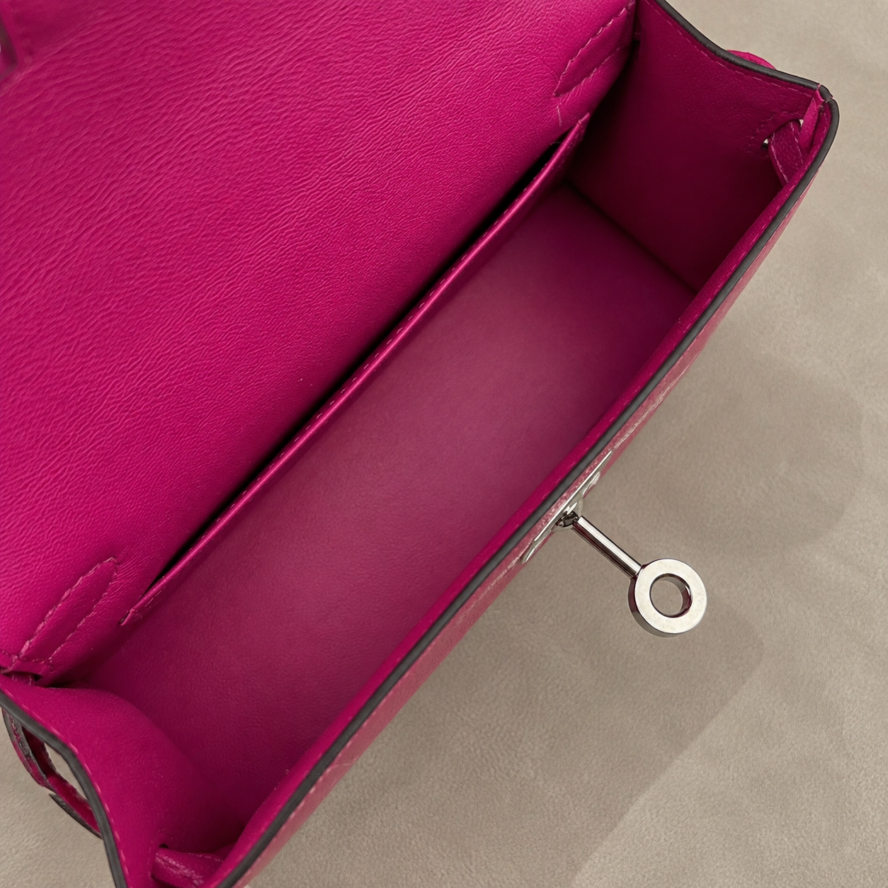 Hermes Mini Kelly Rose Pourpre