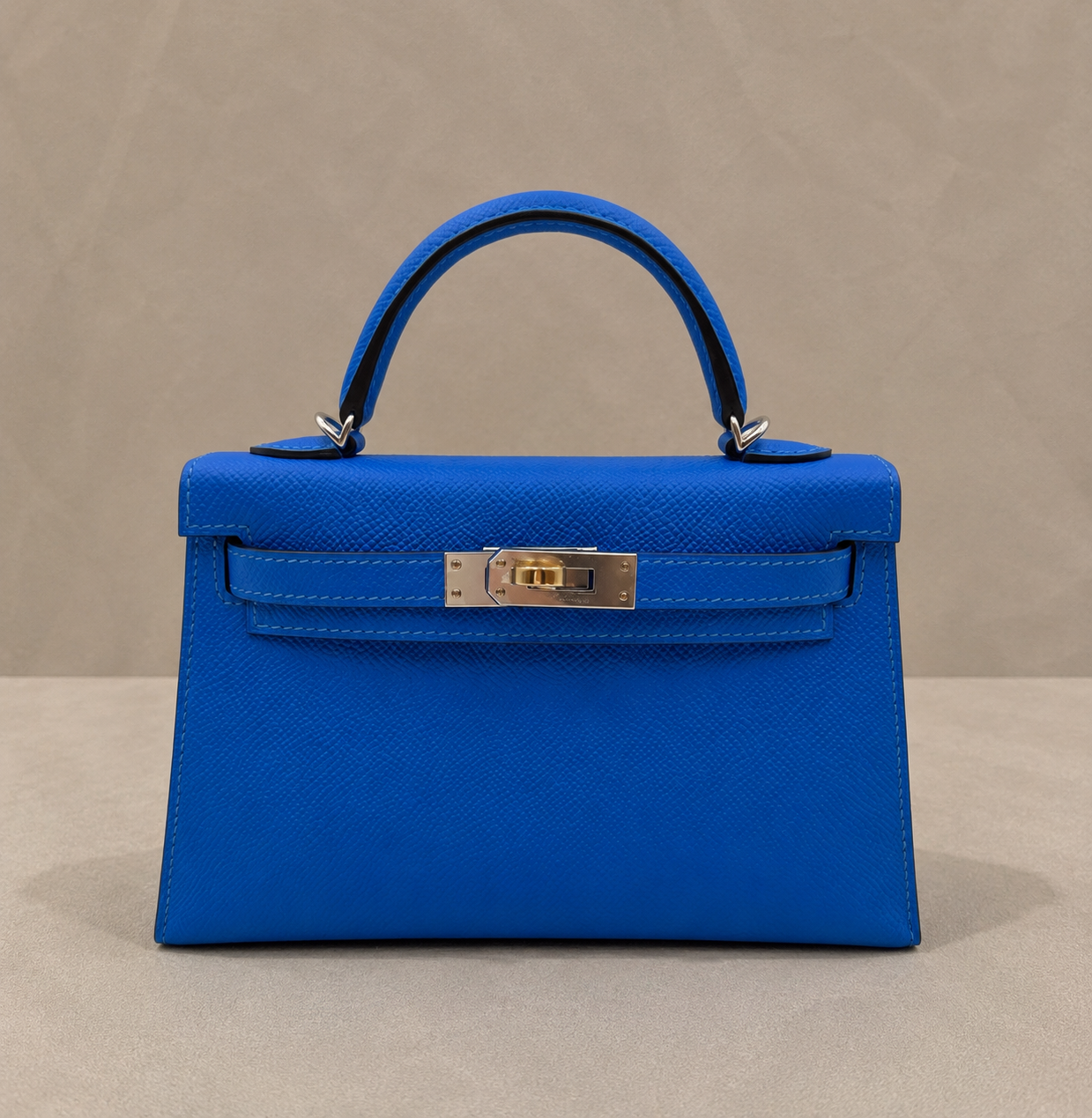Hermès Mini Kelly II | 20cm | Bleu Hydra | Epsom | Electrum Hardware | Unused