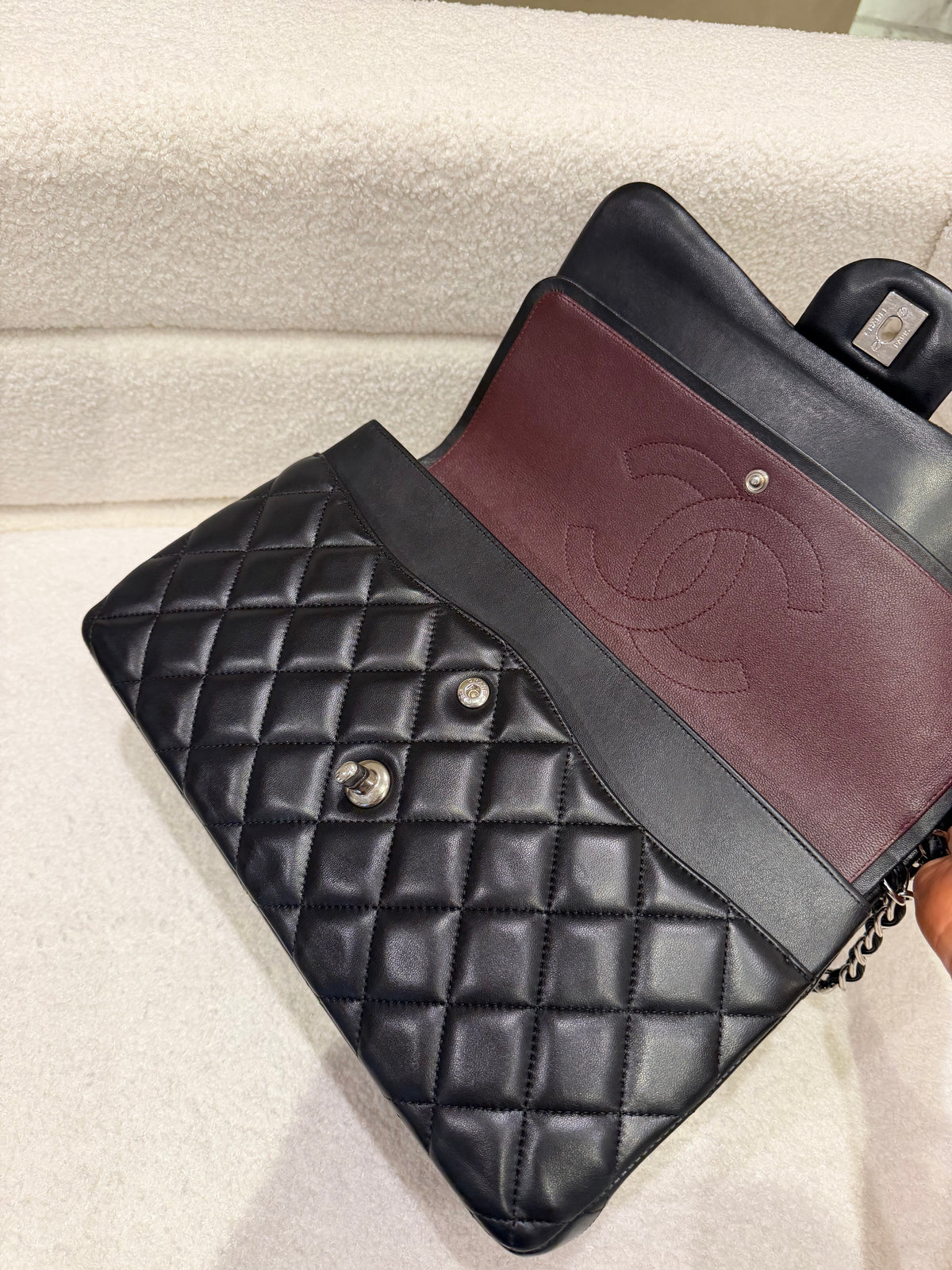 Chanel Jumbo Classic Flap – Black Lambskin | Silver Hardware | Series 19
