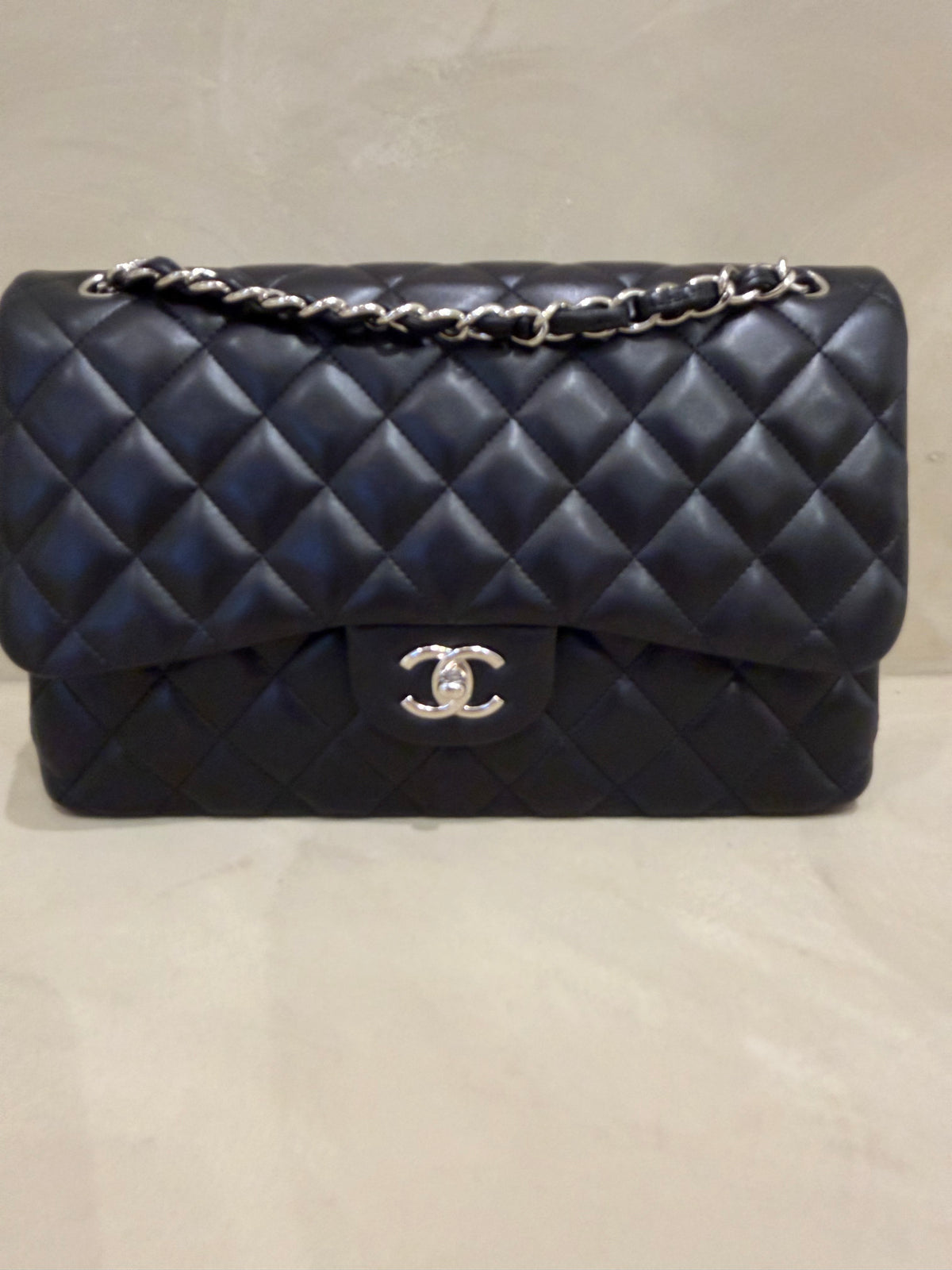 Chanel Jumbo Classic Flap – Black Lambskin | Silver Hardware | Series 19