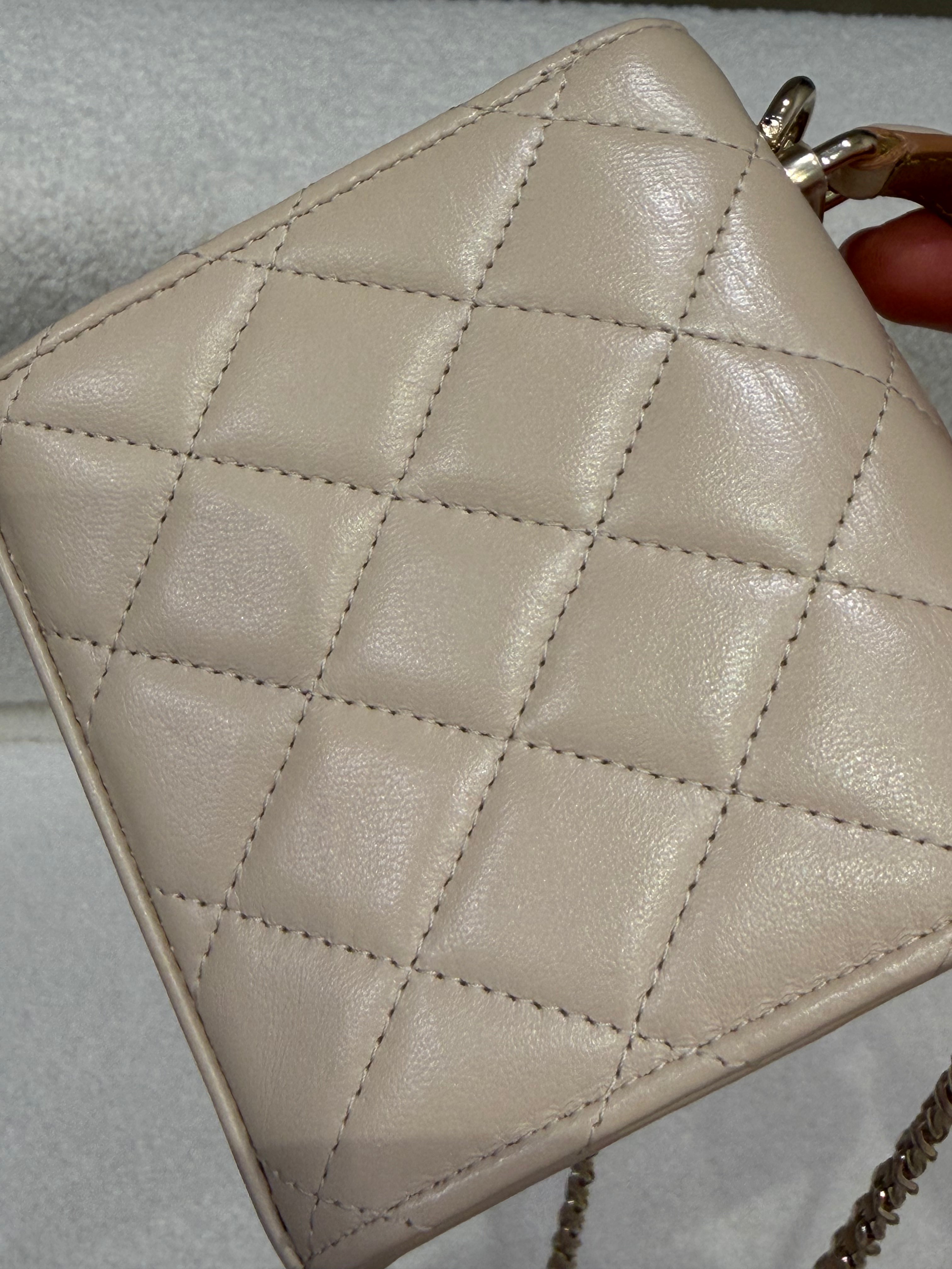Chanel Top Handle Crossbody | Micro Mini | Lambskin Leather | Gold Hardware