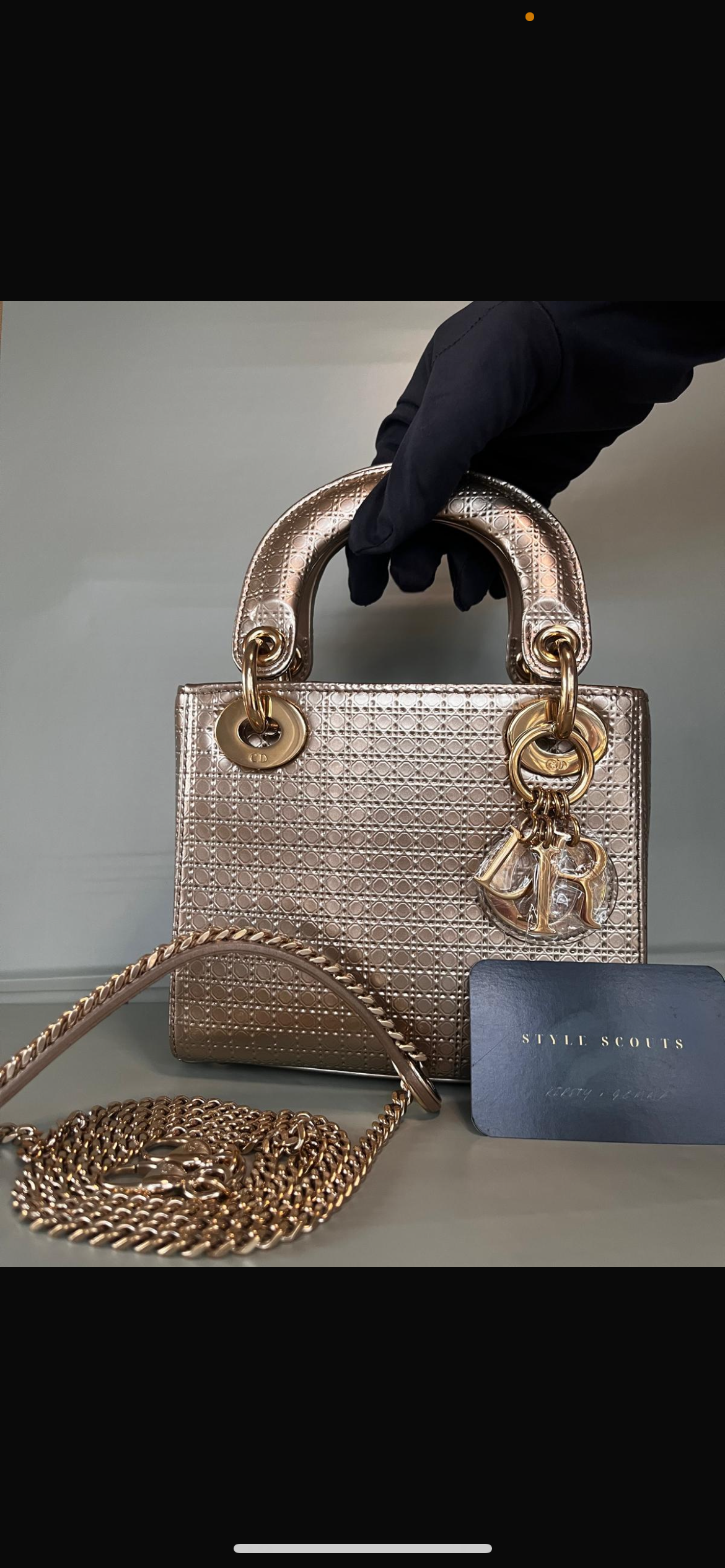 Lady Dior Mini Gold Cannage