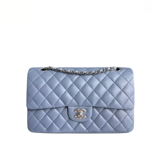 Chanel Classic Double Flap Haze Blue Lambskin Medium