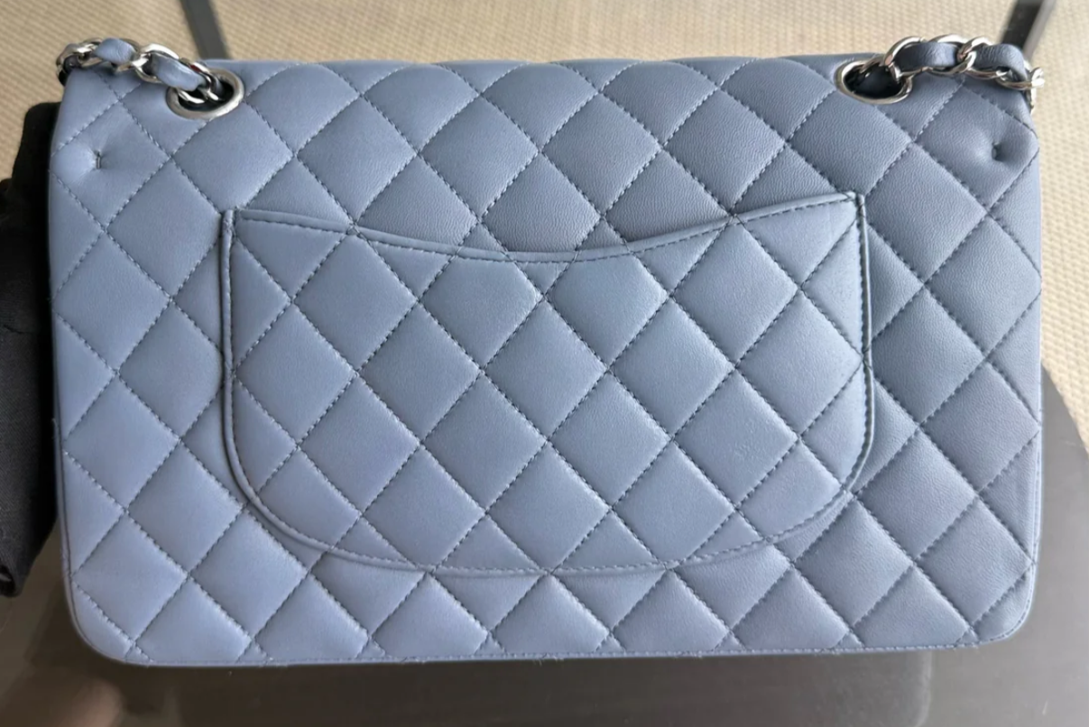 Chanel Classic Double Flap Haze Blue Lambskin Medium