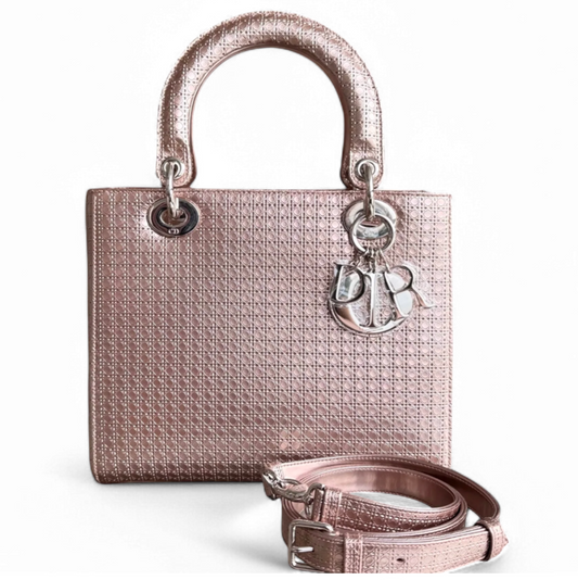 Lady Dior Medium Rose gold Cannage