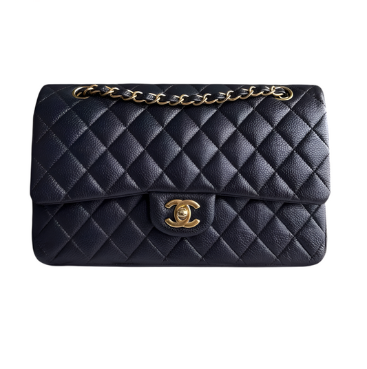 Chanel Classic Double Flap Blue Caviar leather Medium