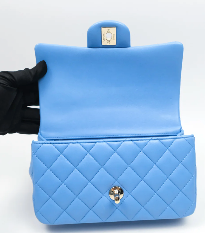 Chanel Mini Top Handle Blue