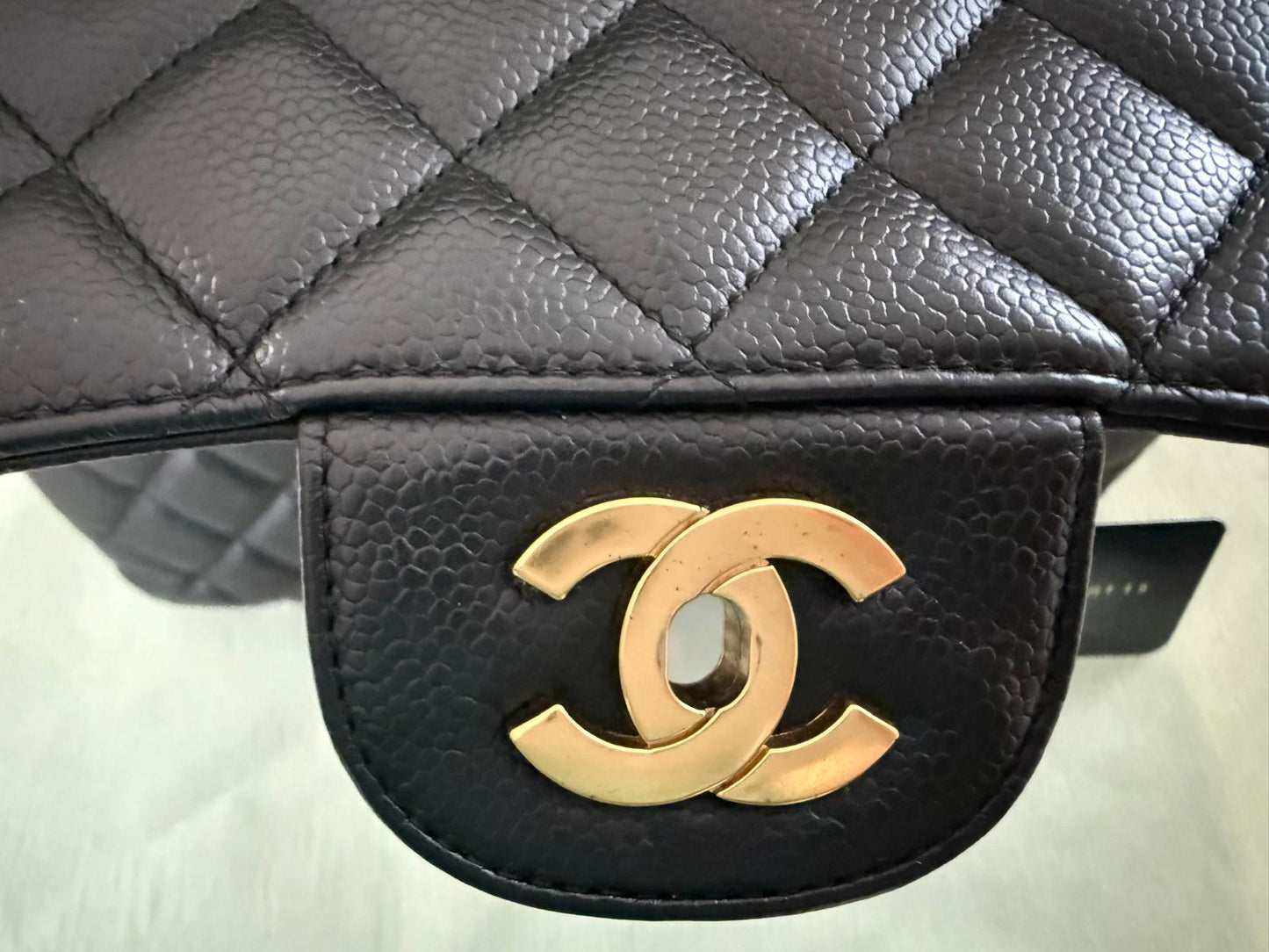 Chanel Classic Single Flap Black Caviar Leather Jumbo